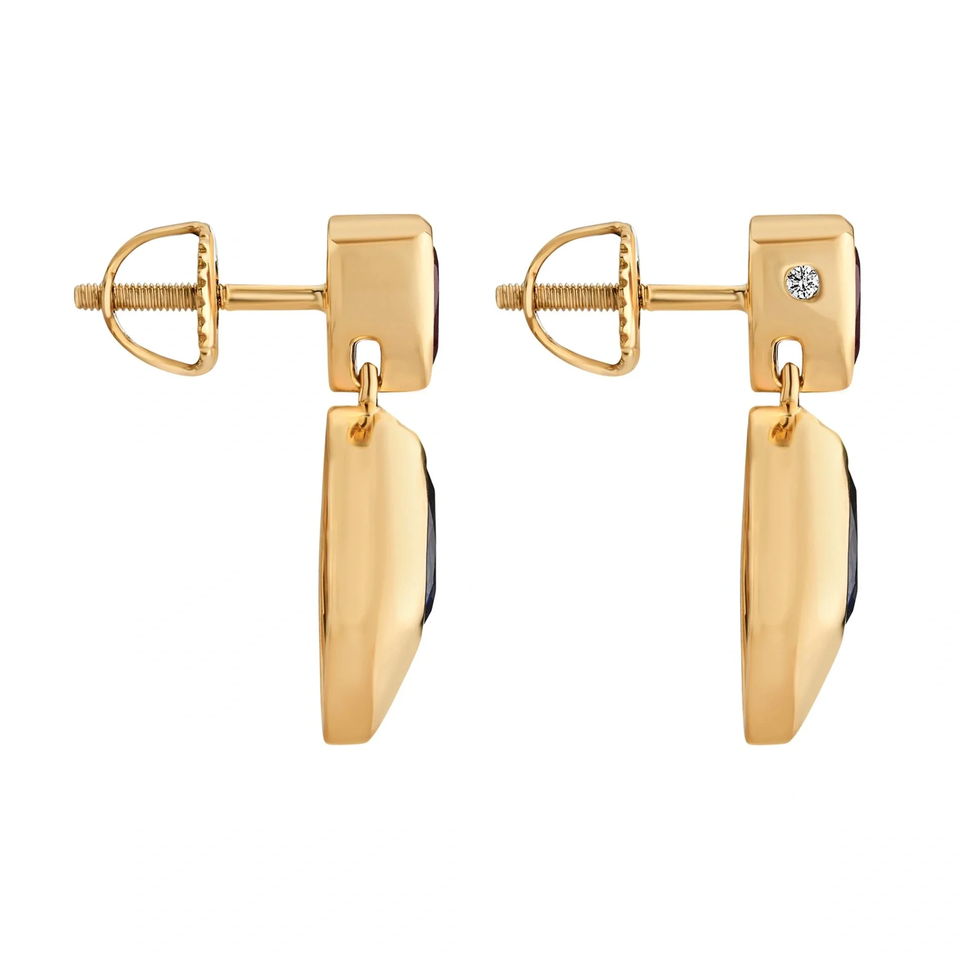 Aria Crimson & Sapphire Teardrop Elegance Earrings - Image 4