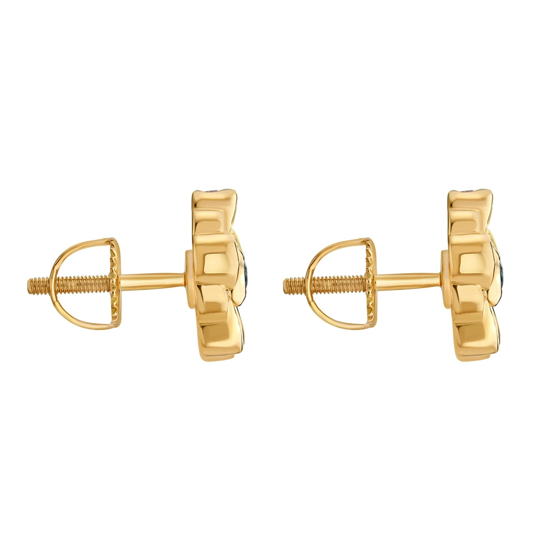 Aria Emerald Bloom Gold Studs - Image 5