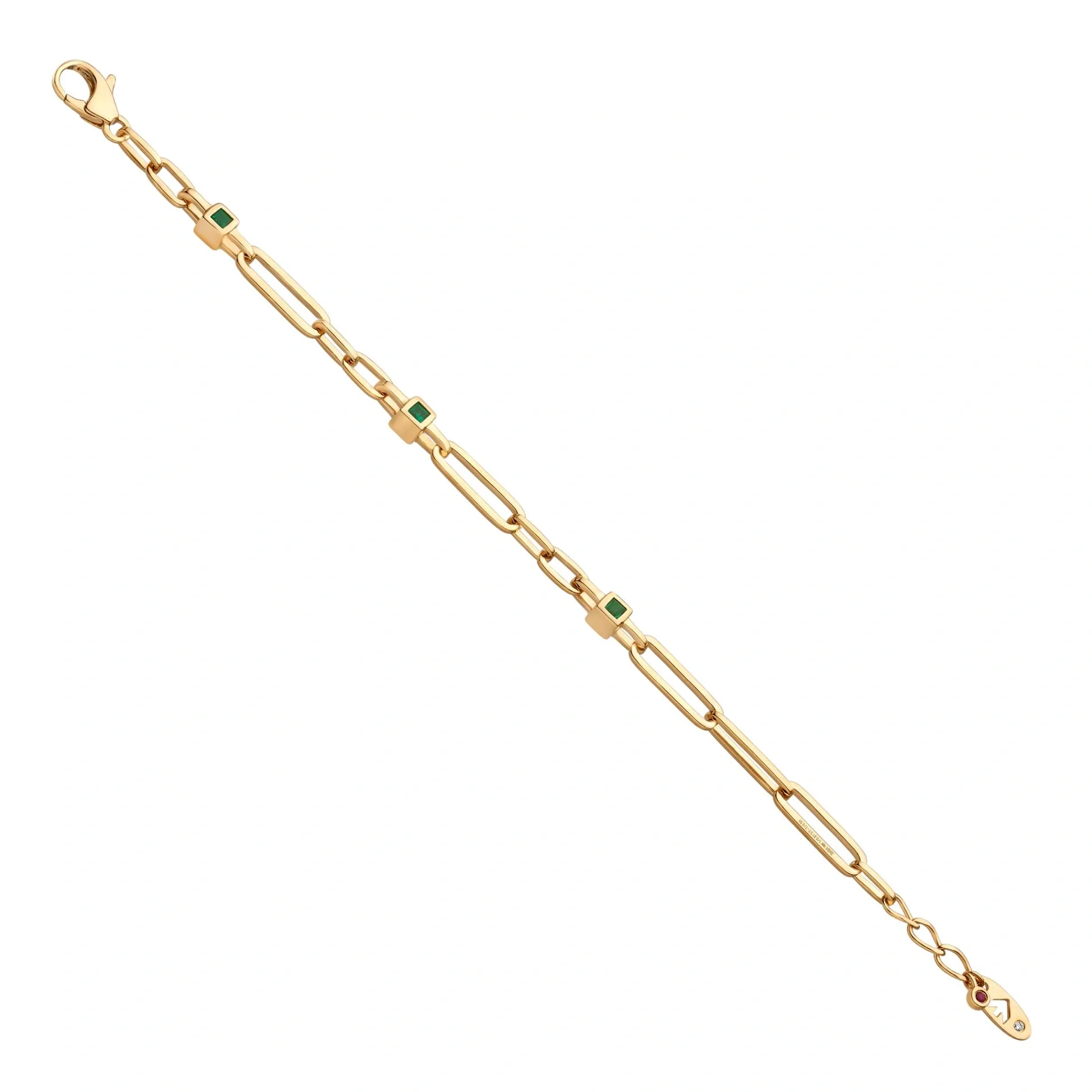 Aria Emerald Edge Link Bracelet - Image 3