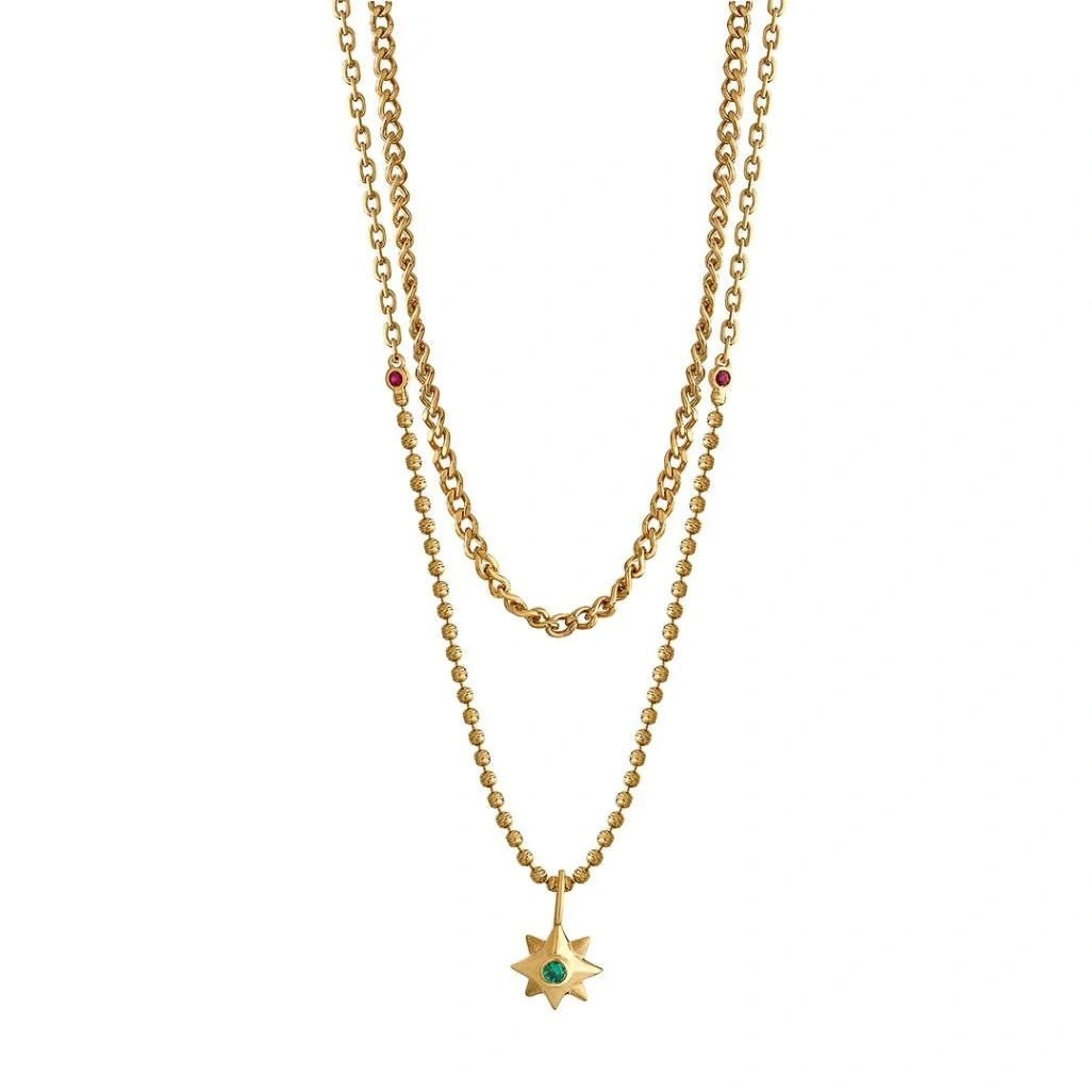 Aria Gilded Star Layer Necklace