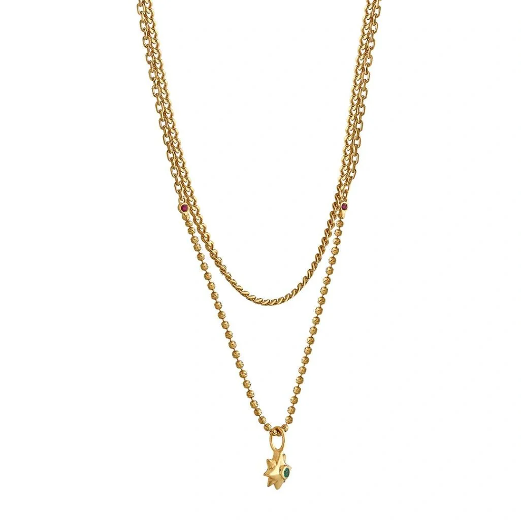 Aria Gilded Star Layer Necklace - Image 2