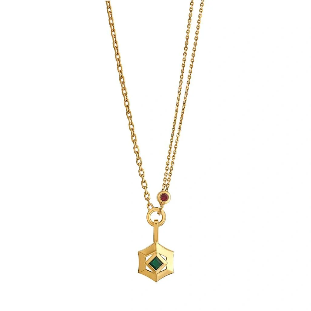 Aria Hexa-Gem Charm Necklace