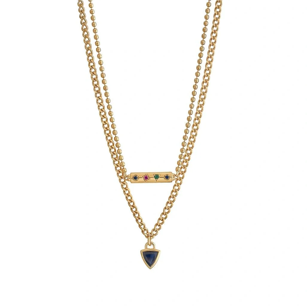 Aria Mosaic Bar Layer Necklace