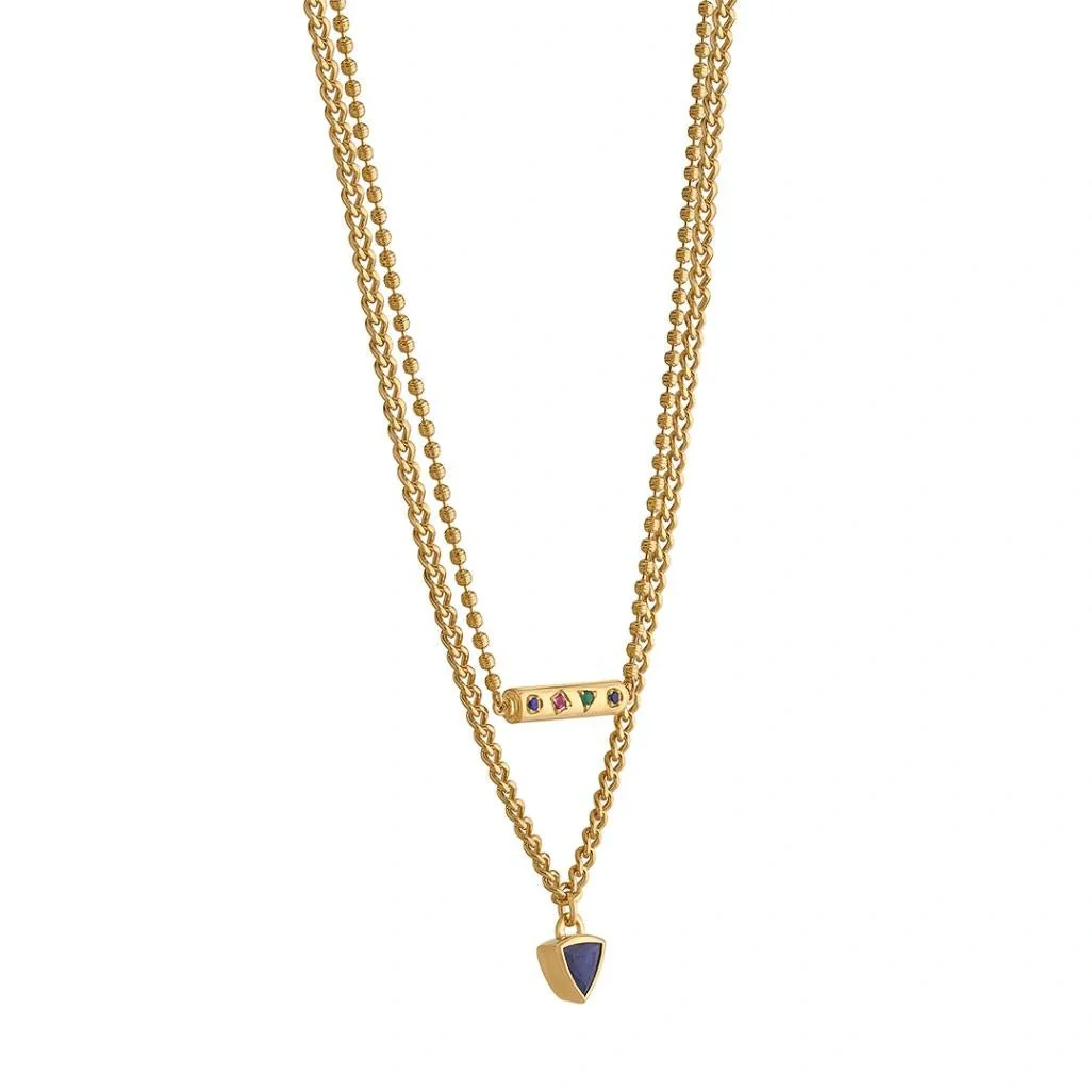 Aria Mosaic Bar Layer Necklace - Image 2