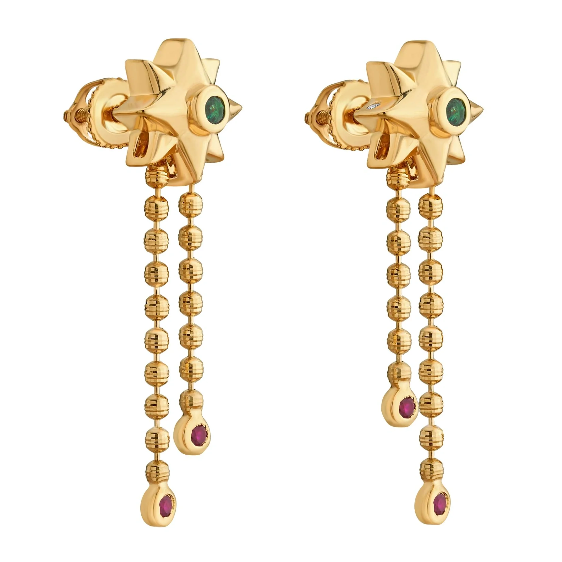Aria Solar Starburst Drop Earrings - Image 2