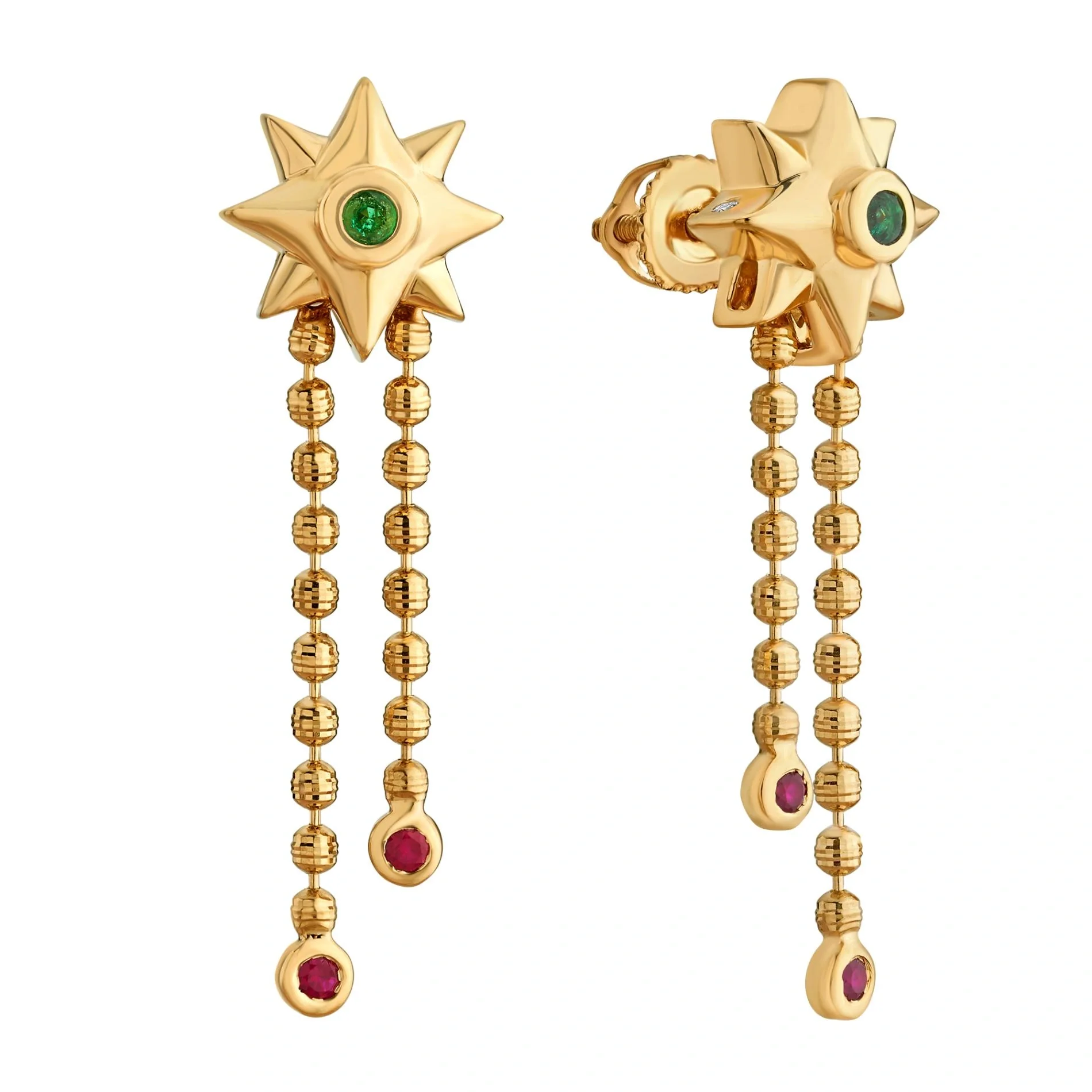 Aria Solar Starburst Drop Earrings - Image 3