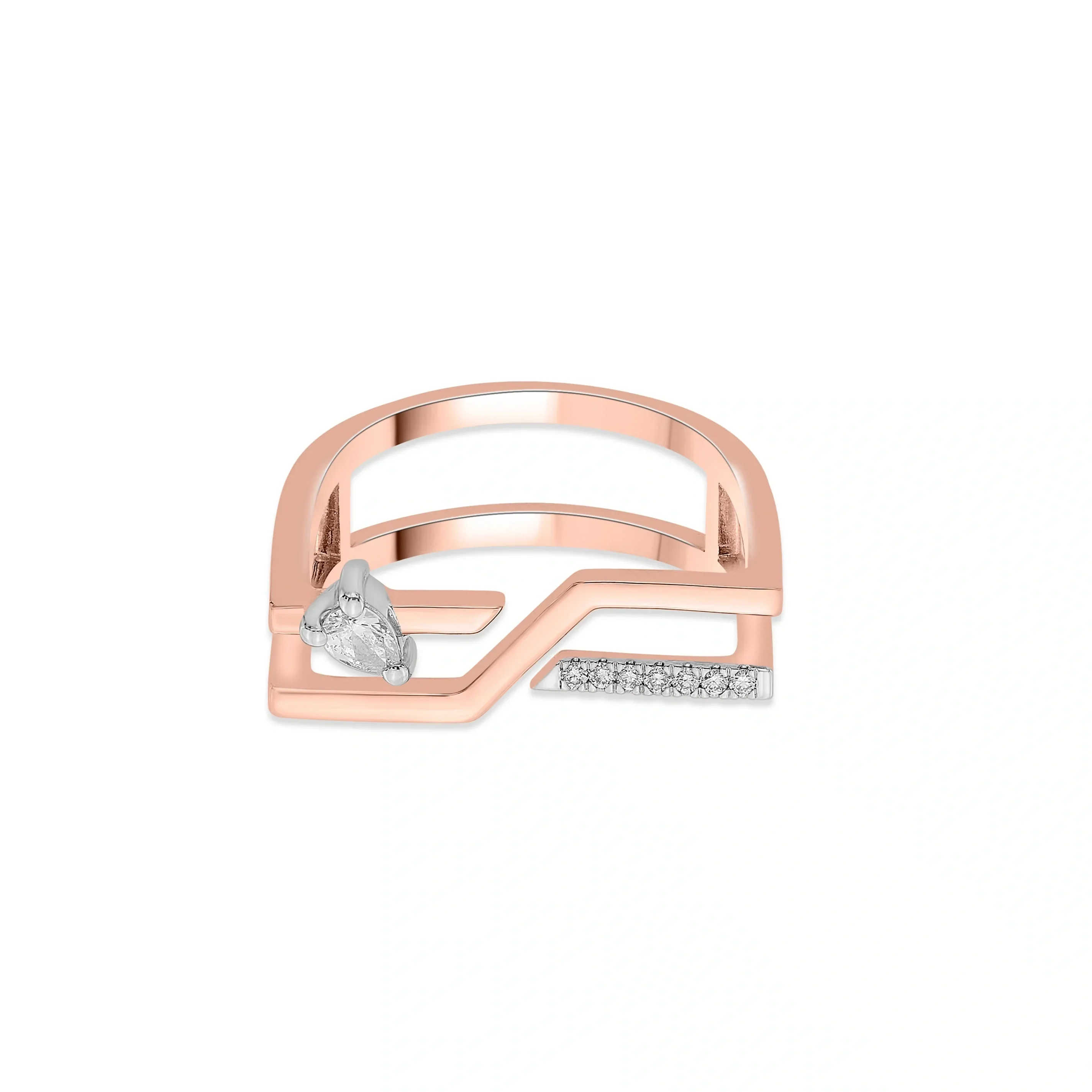 Boujee Velocity Arc Diamond Ring - Image 3