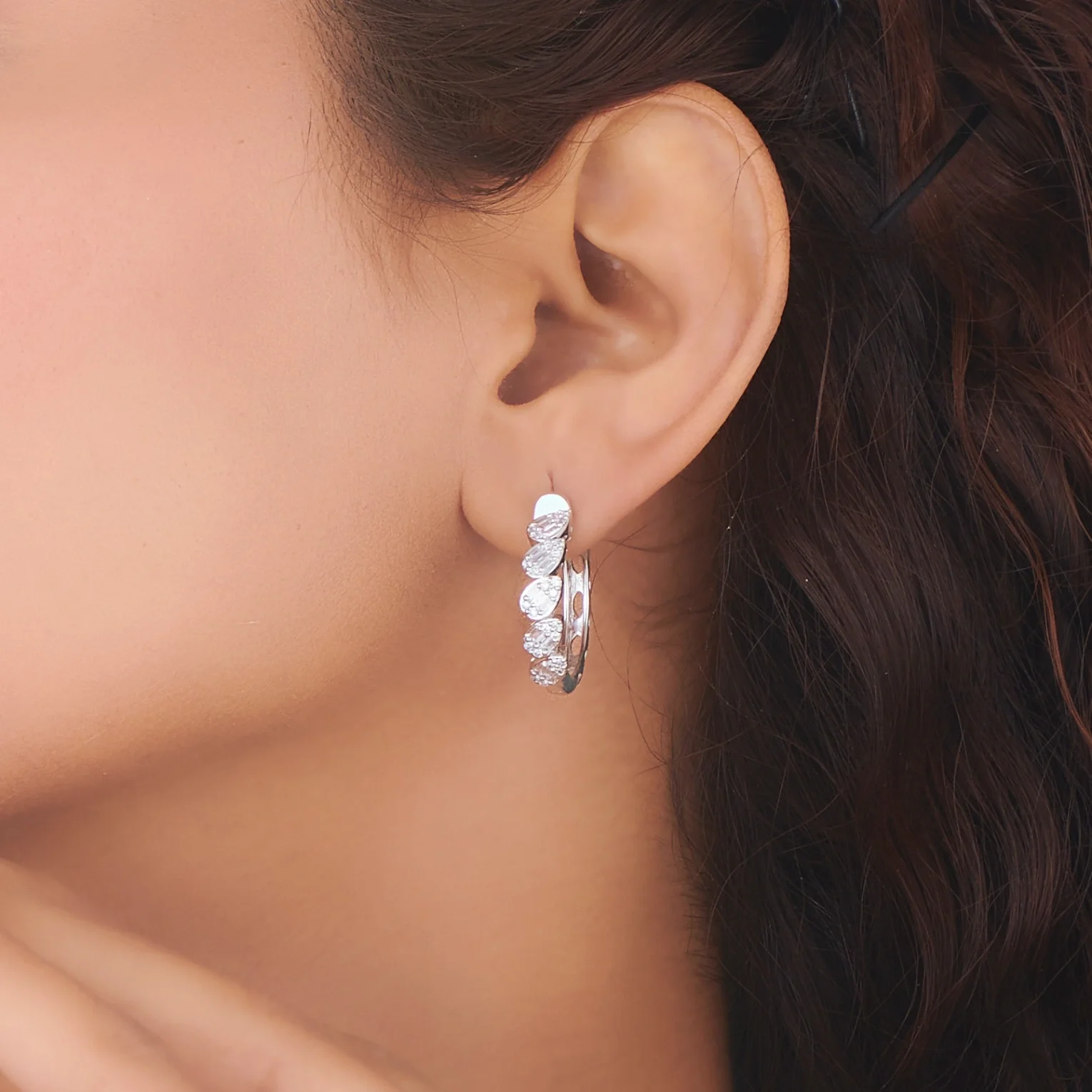 Classic Intertwined Leaf Hoops - Image 2