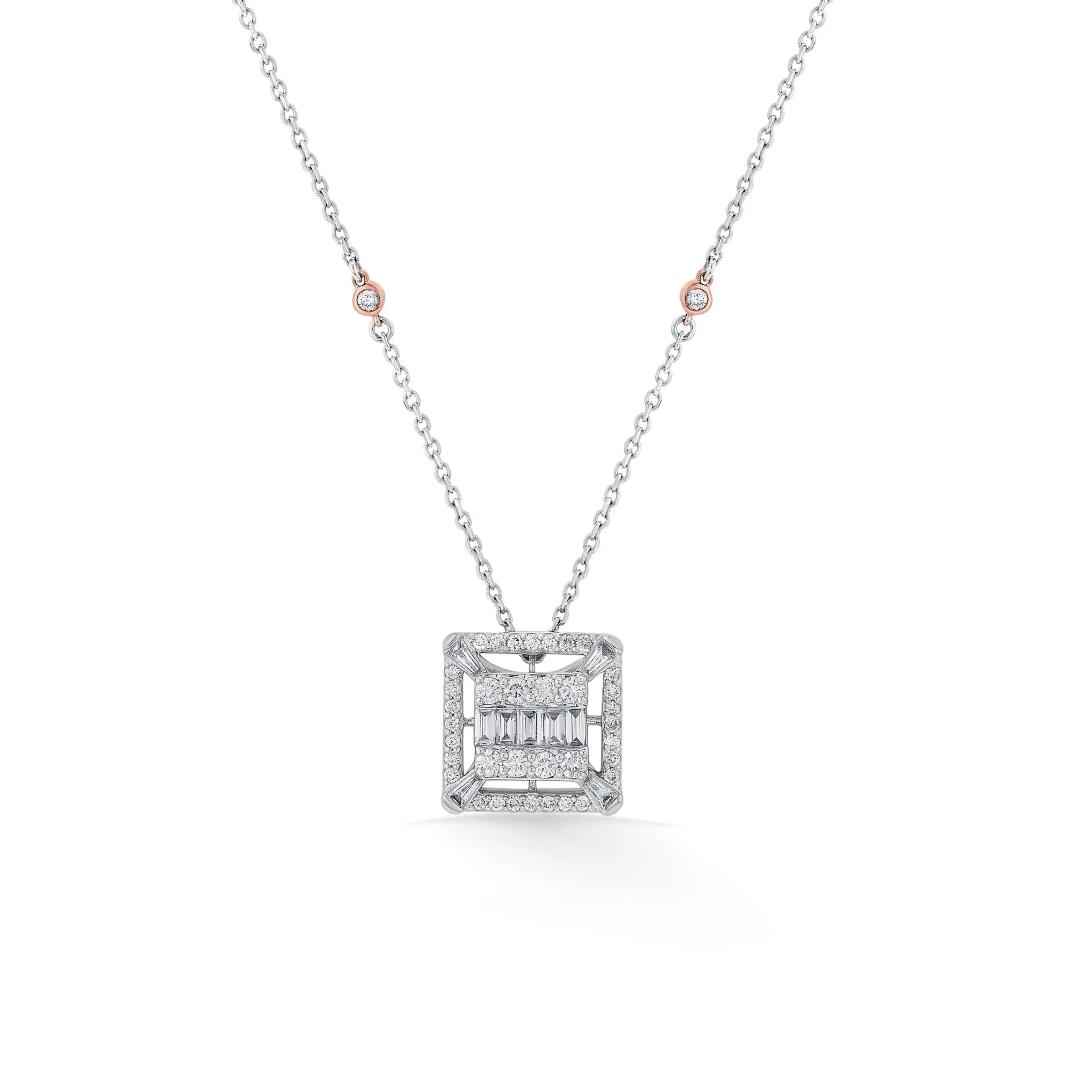 Classic Lustre Square Halo Pendant