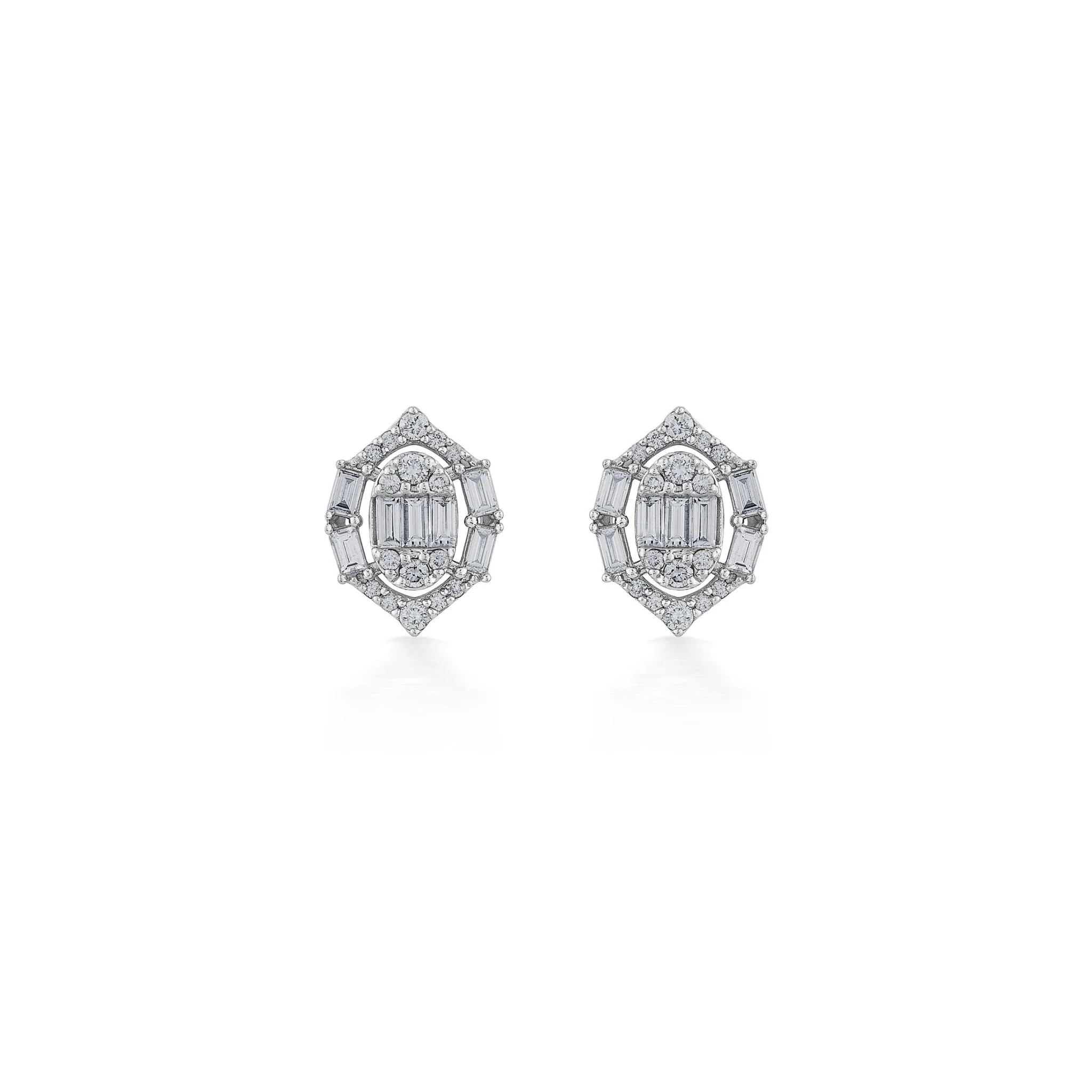 Classic Oval Radiance Diamond Stud Earrings