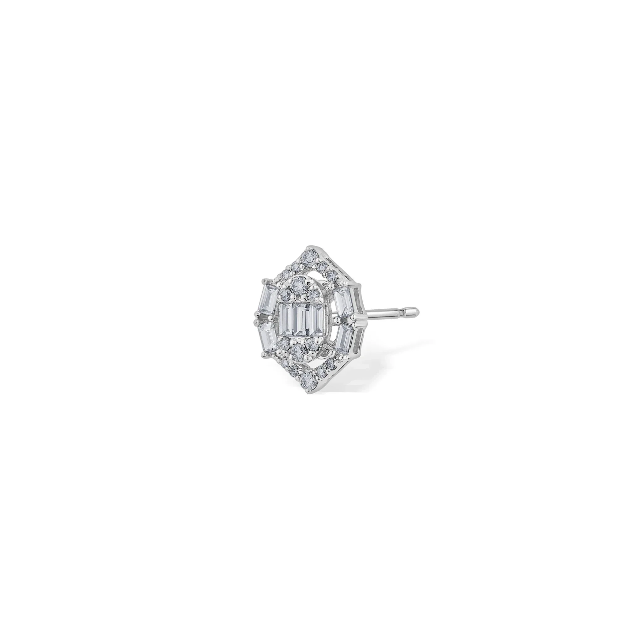 Classic Oval Radiance Diamond Stud Earrings - Image 2