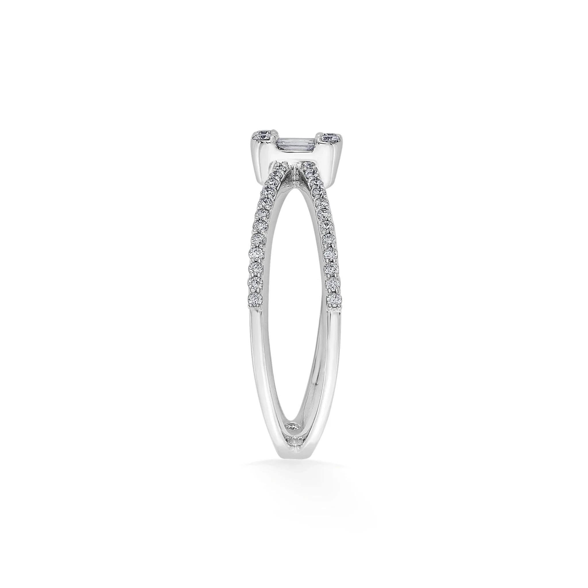 Classic Radiant Baguette Halo Twist Ring - Image 4