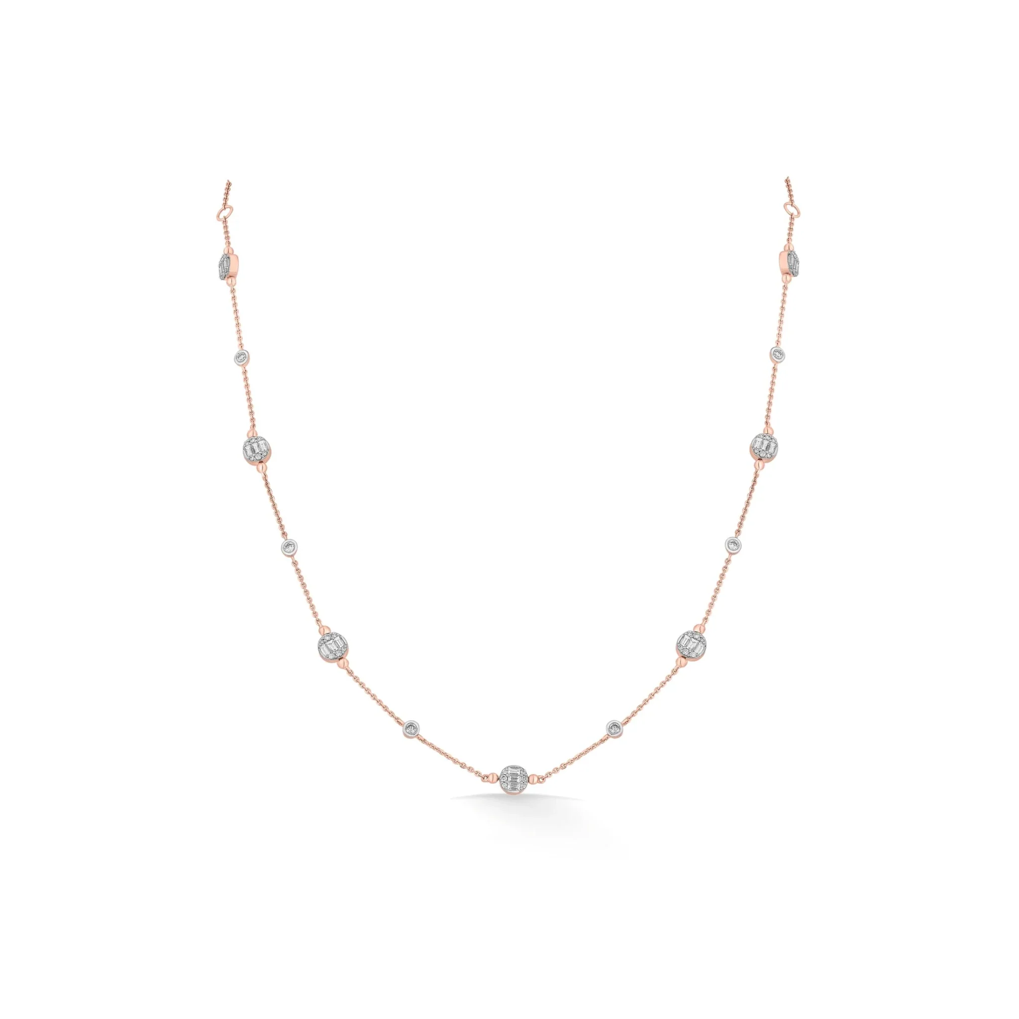 Classic Rose Orbit Diamond Whisper Necklace