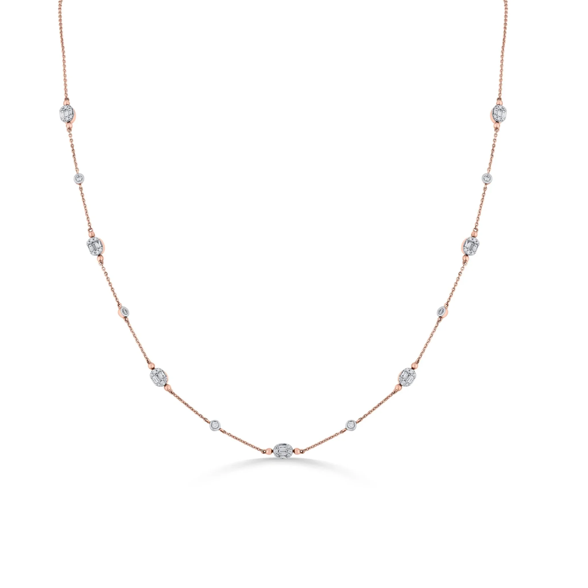 Classic Rose Starlit Diamond Drift Necklace