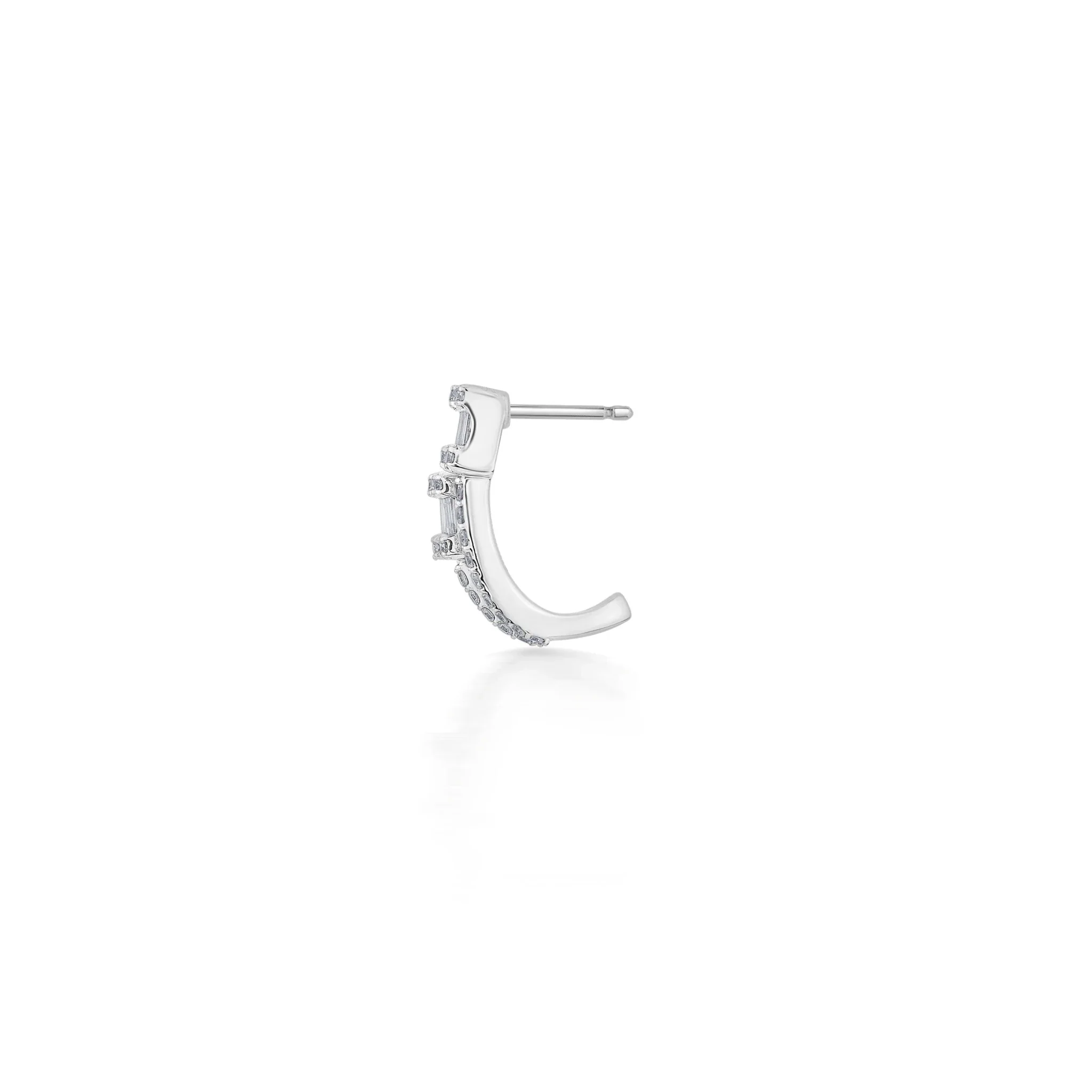 Classic Twin Radiance Baguette Curve Earrings - Image 3