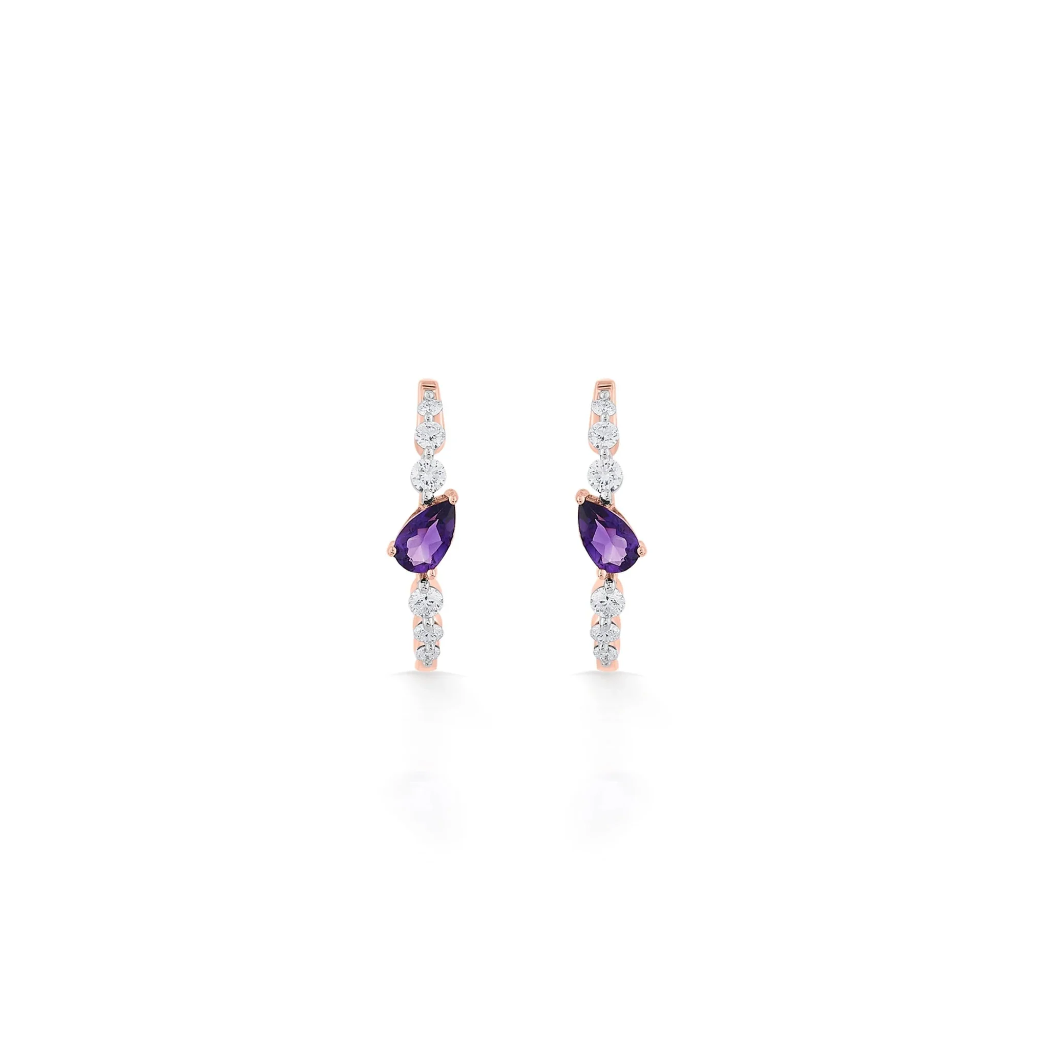 Color Pop Amethyst Teardrop Sparkline Earrings