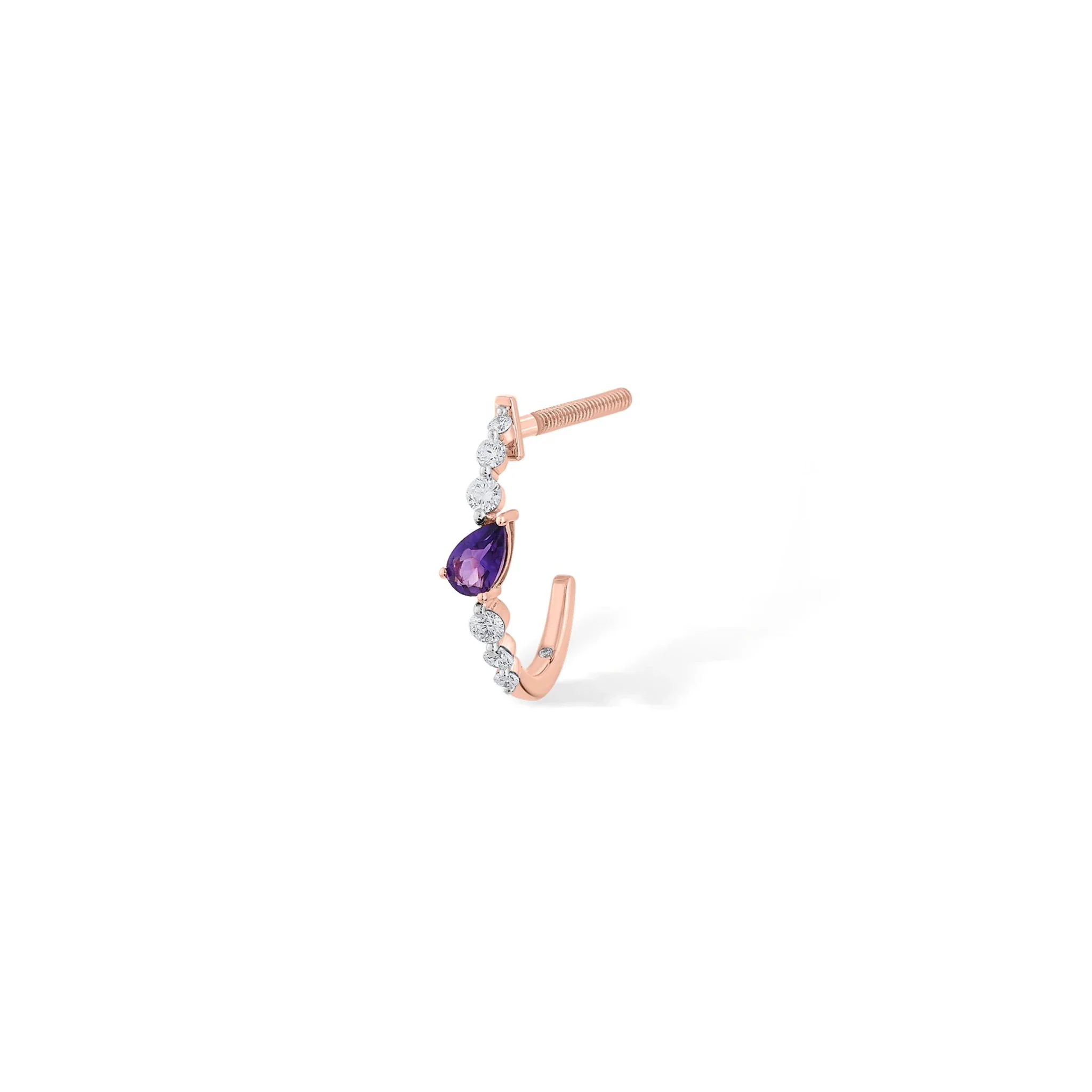Color Pop Amethyst Teardrop Sparkline Earrings - Image 2