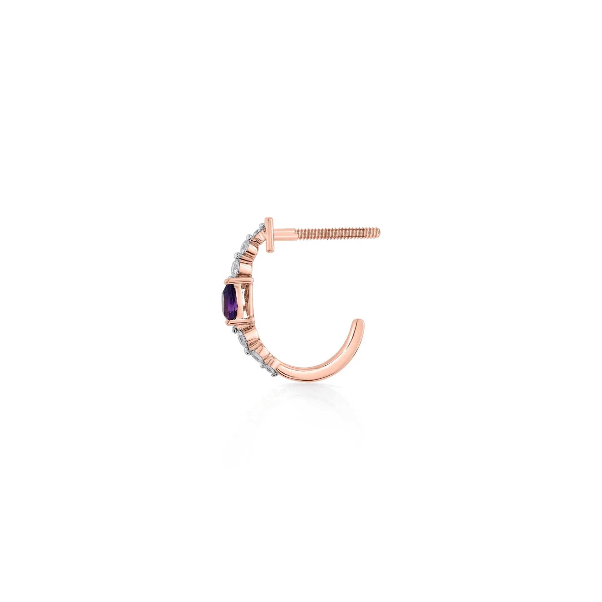 Color Pop Amethyst Teardrop Sparkline Earrings - Image 3