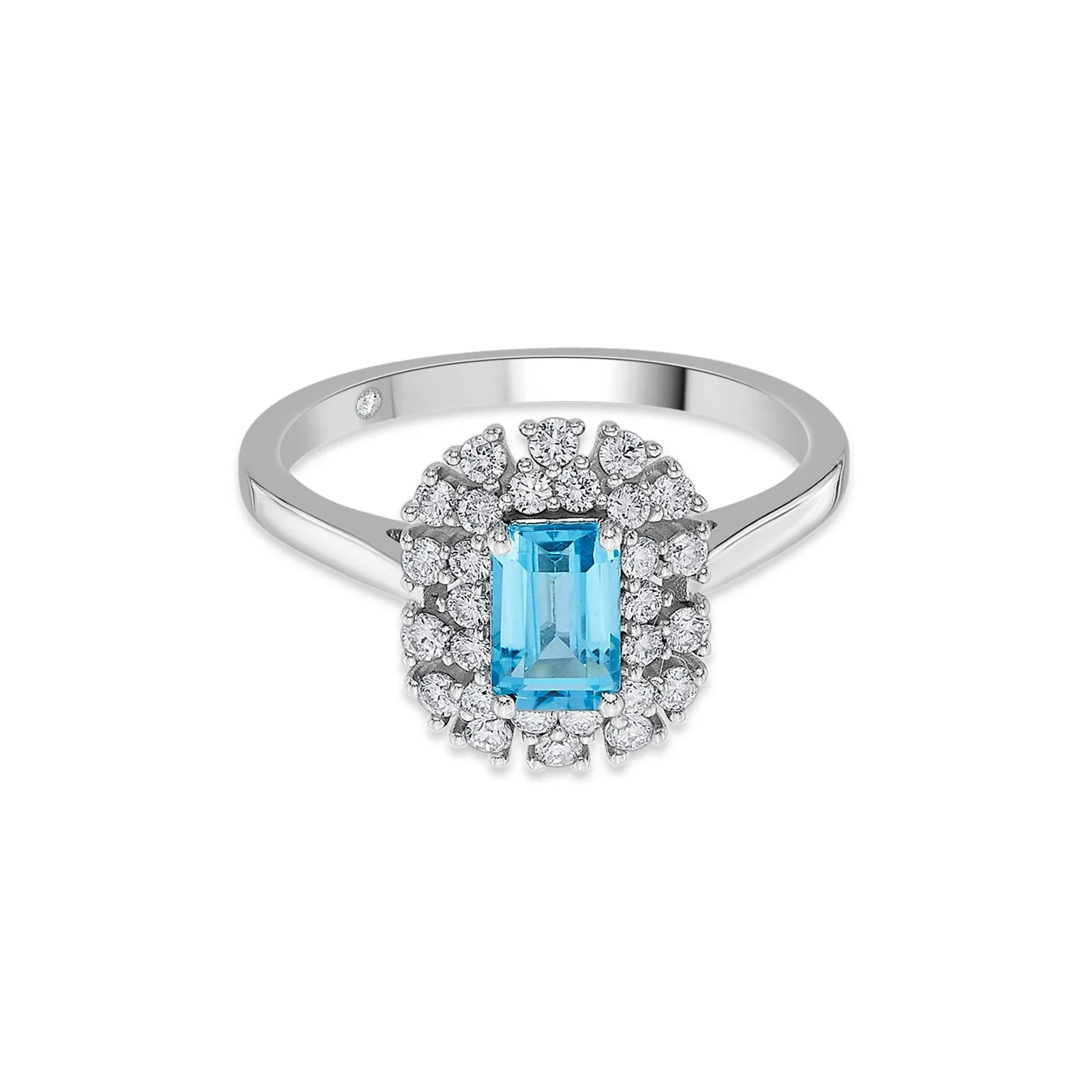 Color Pop Blue Topaz Regal Halo Ring - Image 2