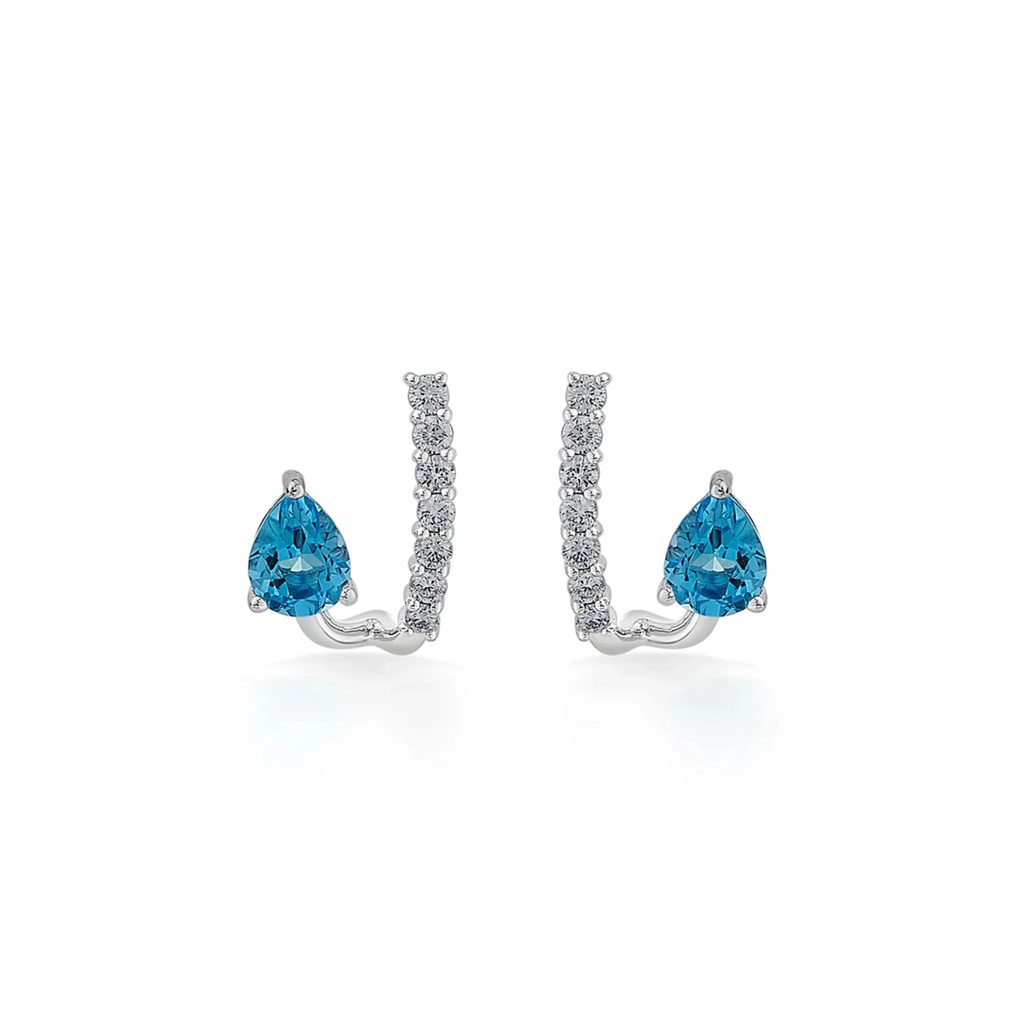 Color Pop Blue Topaz Teardrop Glow Earrings