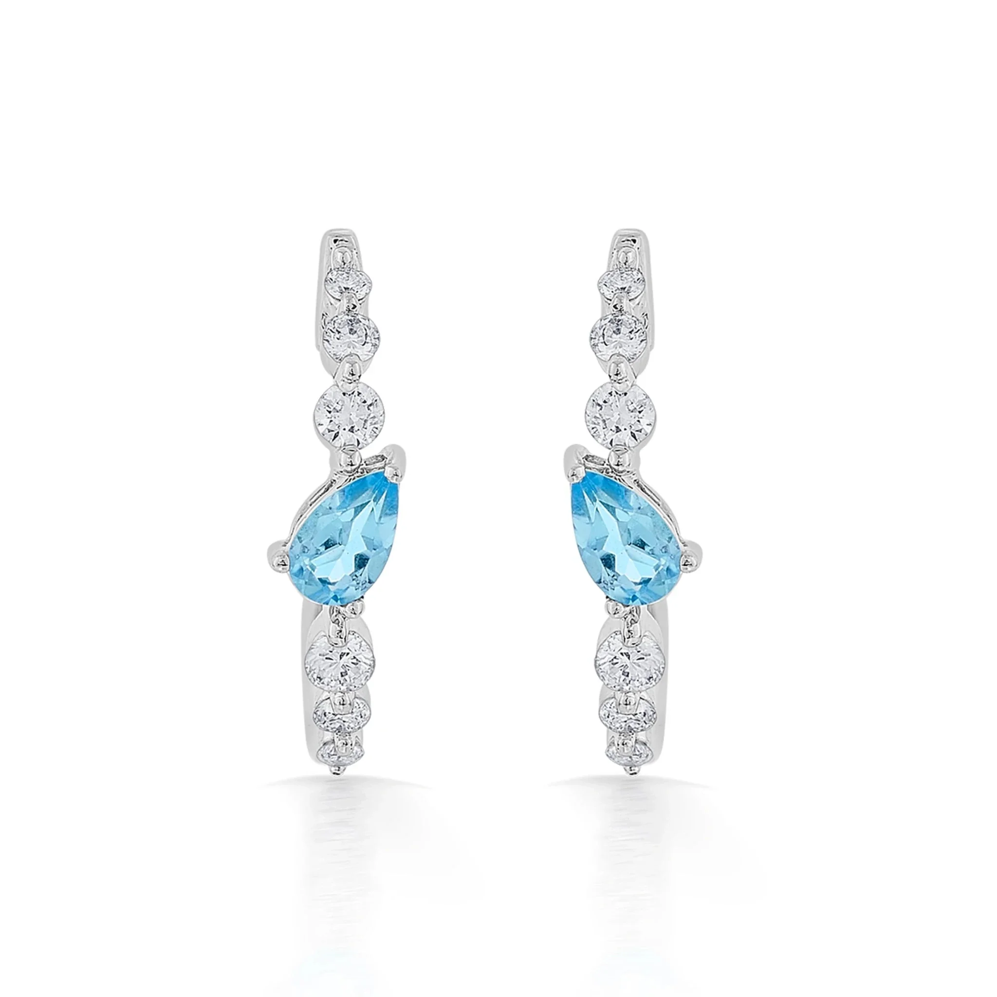 Color Pop Blue Topaz Teardrop Sparkline Earrings