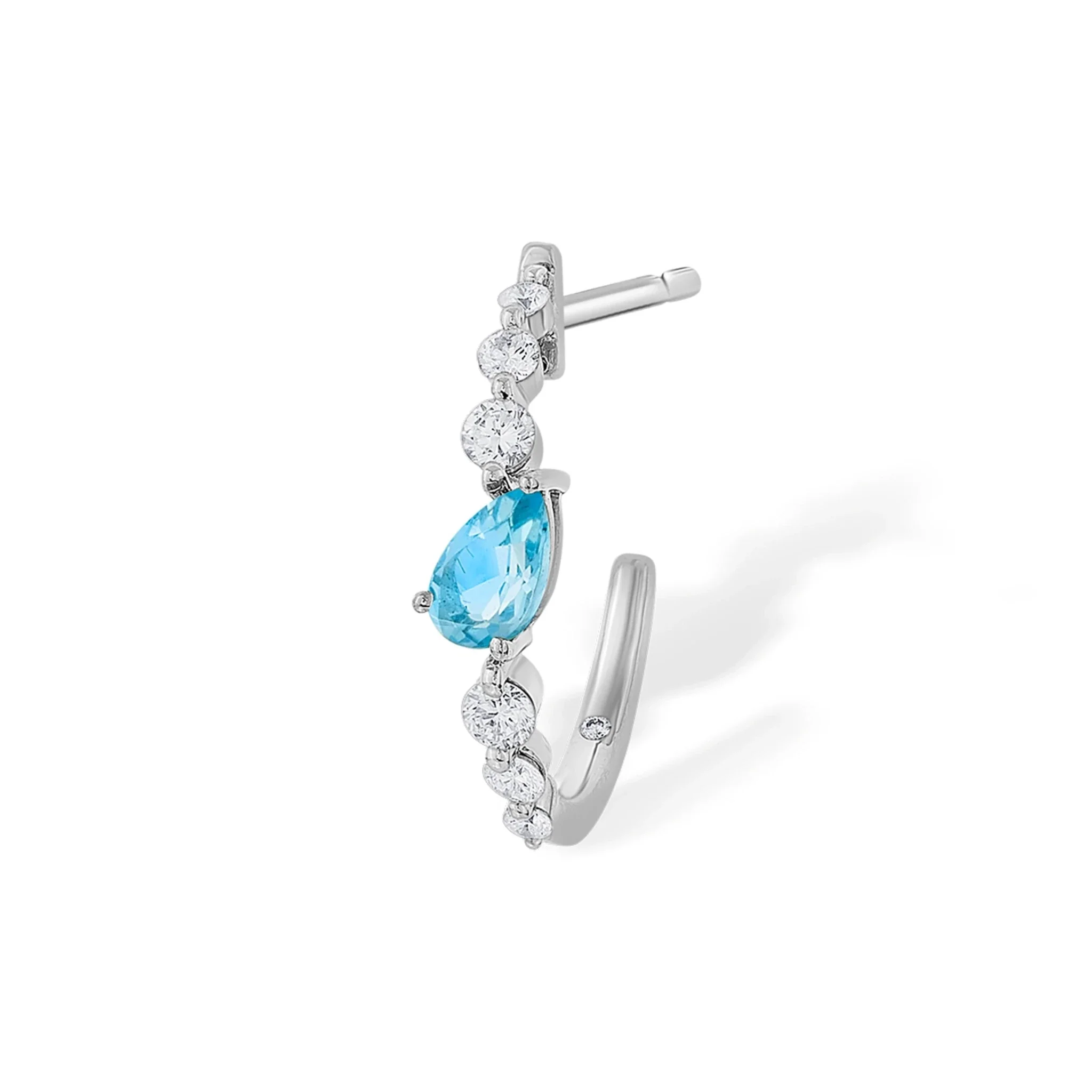 Color Pop Blue Topaz Teardrop Sparkline Earrings - Image 2