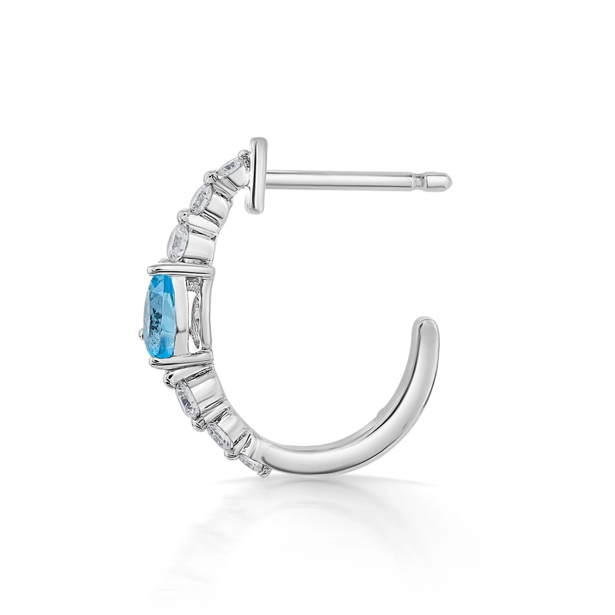 Color Pop Blue Topaz Teardrop Sparkline Earrings - Image 3