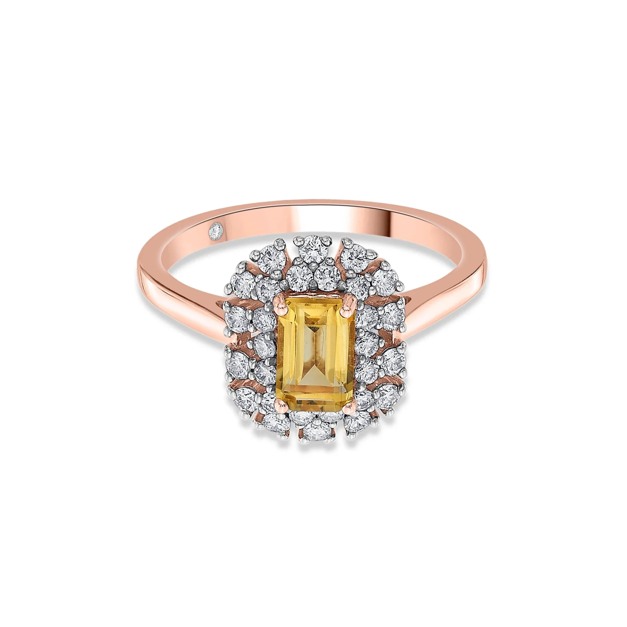 Color Pop Citrine Royal Halo Ring - Image 2