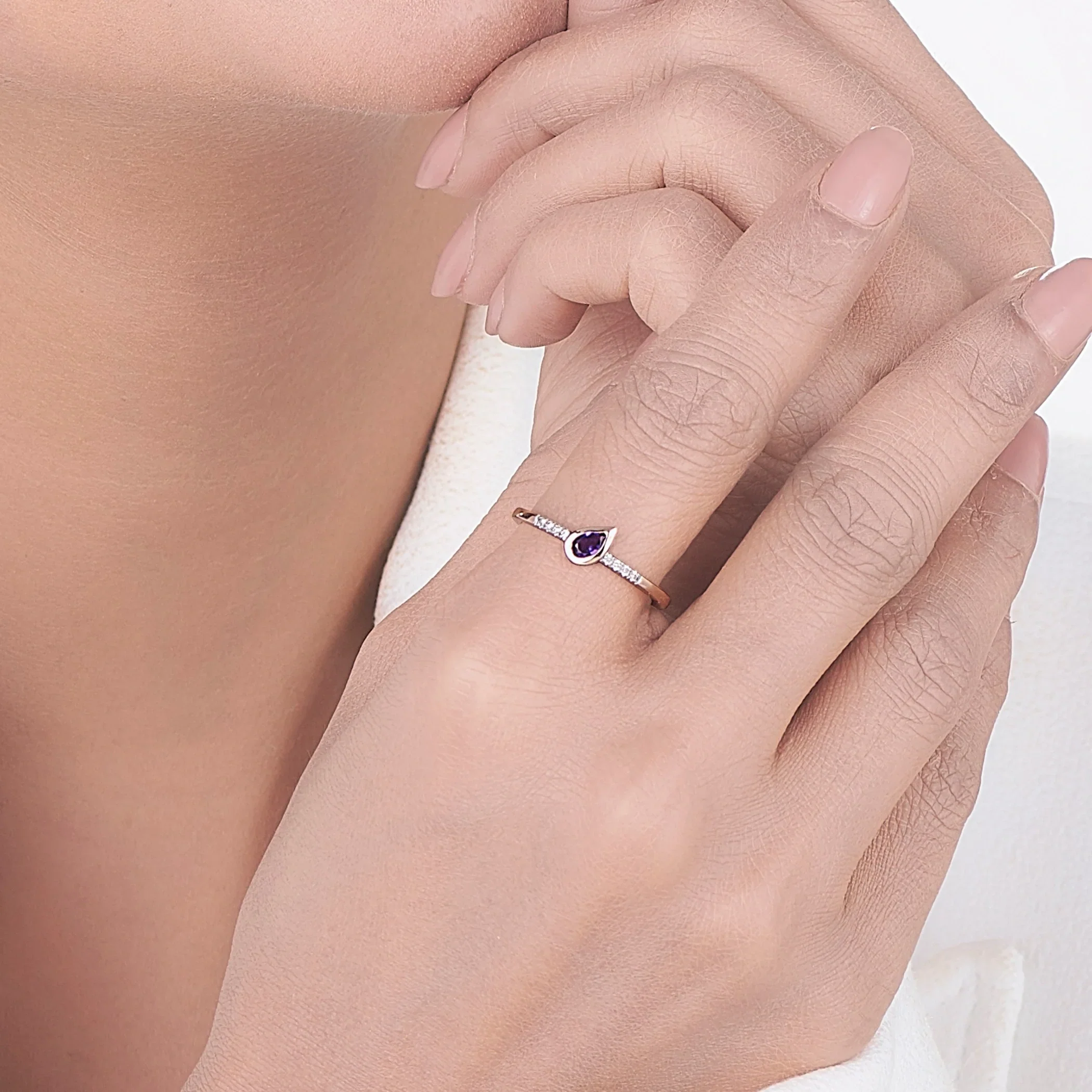 Color Pop Drop Elegance Ring in Amethyst - Image 3
