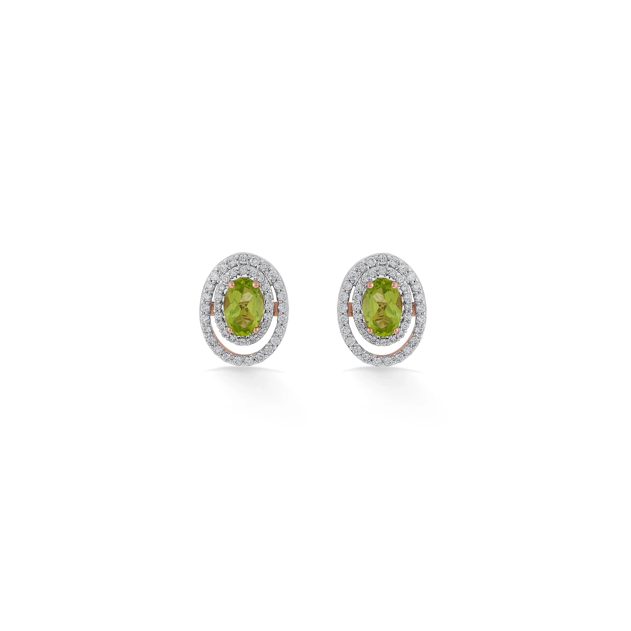 Color Pop Olive Oval Halo Studs