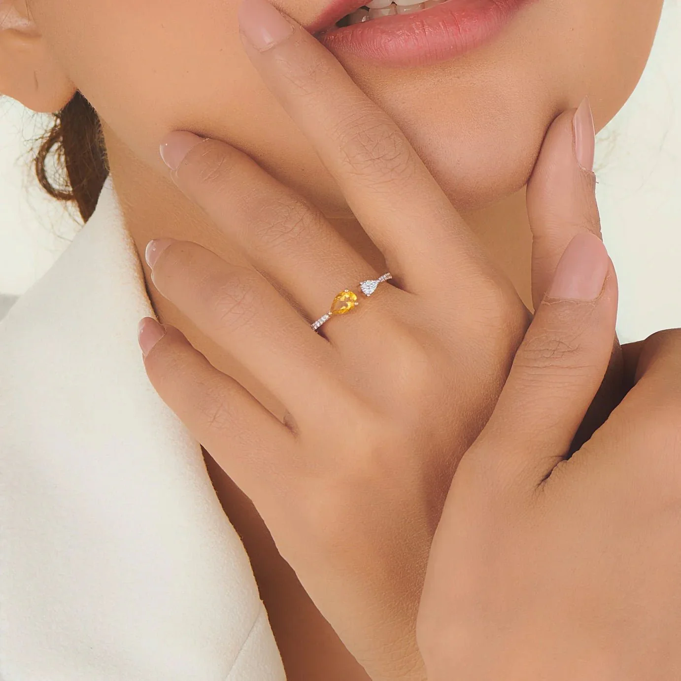 Color Pop Open Embrace Ring in Citrine - Image 2
