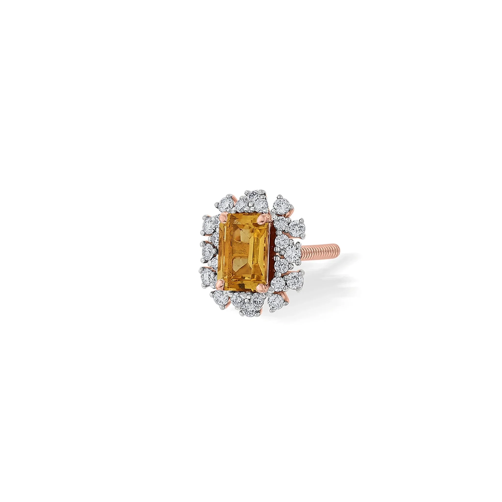 Color Pop Radiant Citrine Halo Stud Earrings - Image 2