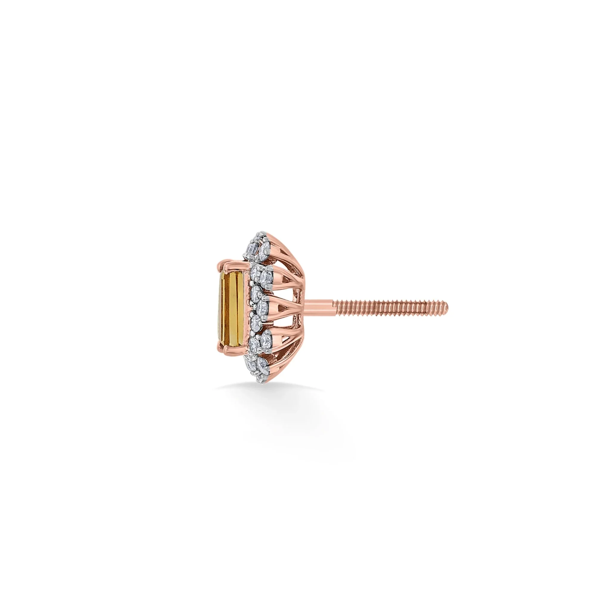 Color Pop Radiant Citrine Halo Stud Earrings - Image 3