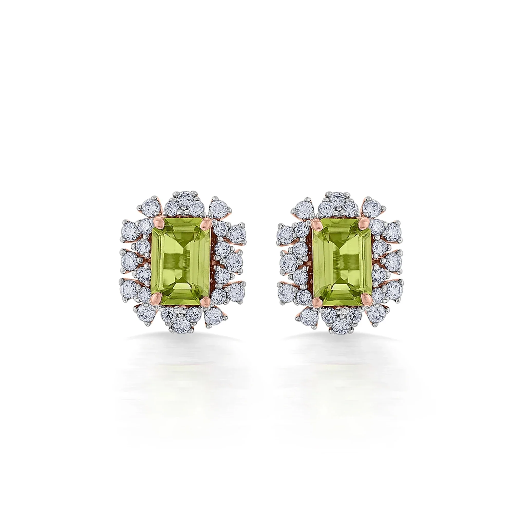 Color Pop Vibrant Peridot Halo Statement Earrings