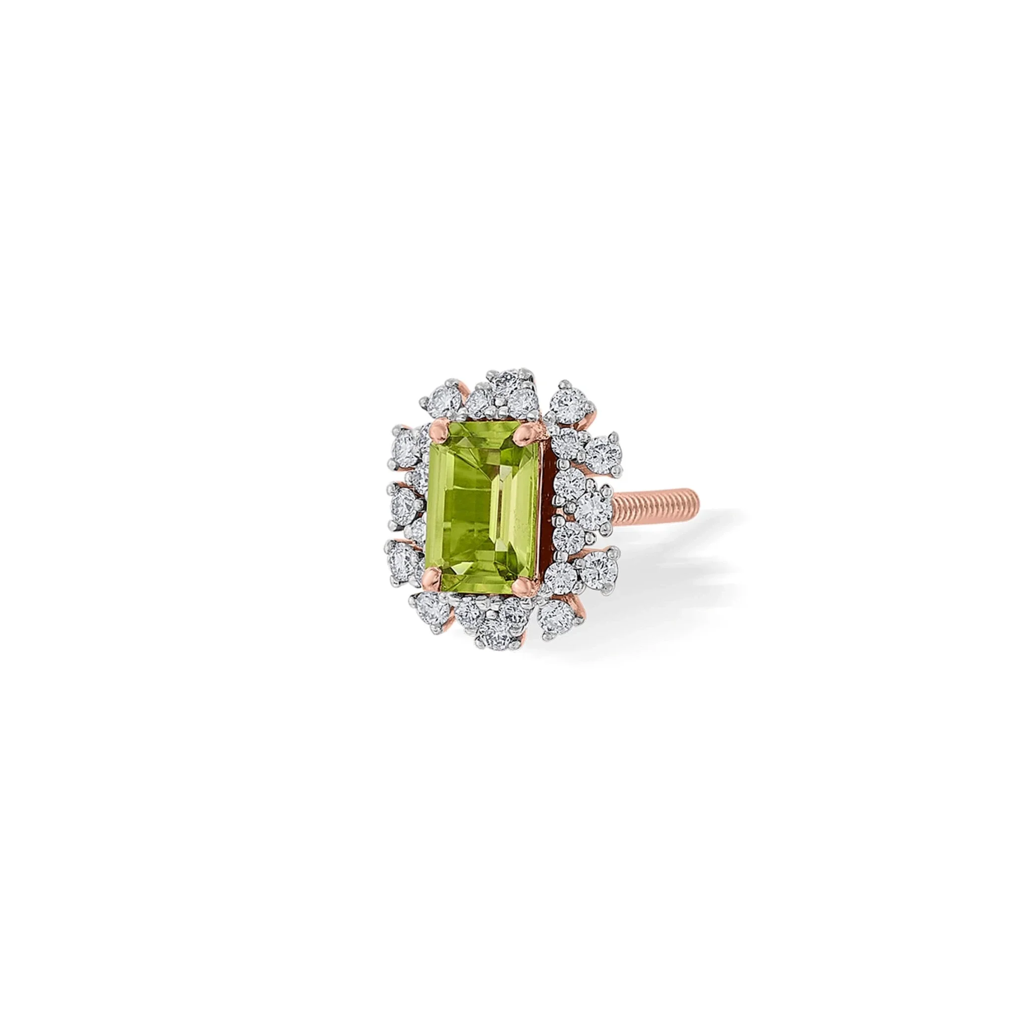 Color Pop Vibrant Peridot Halo Statement Earrings - Image 2