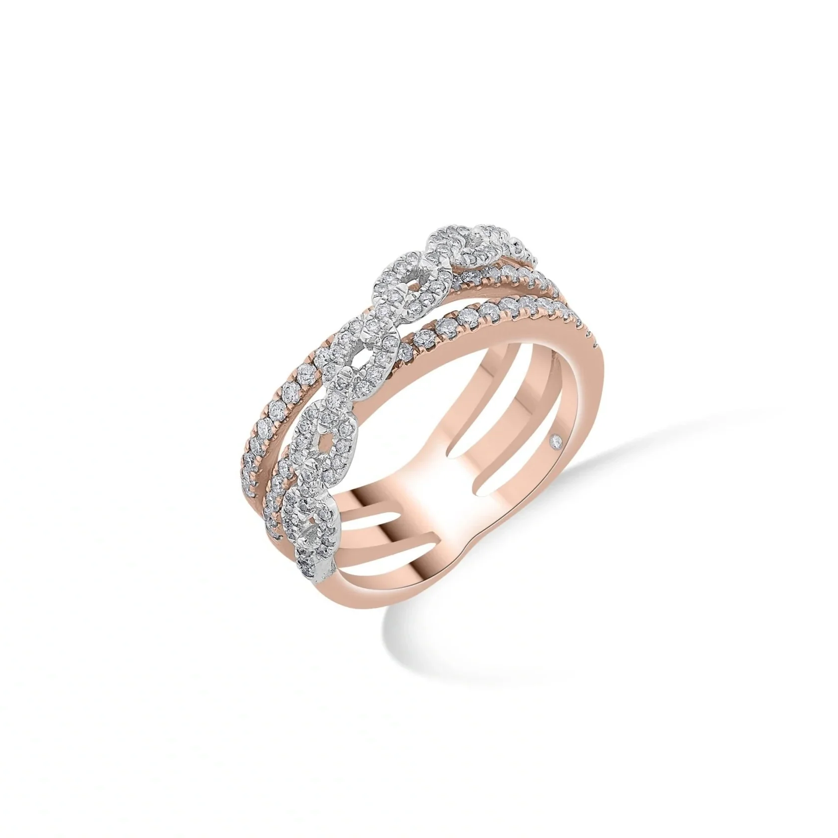Cuban Crown Sync Wave Ring