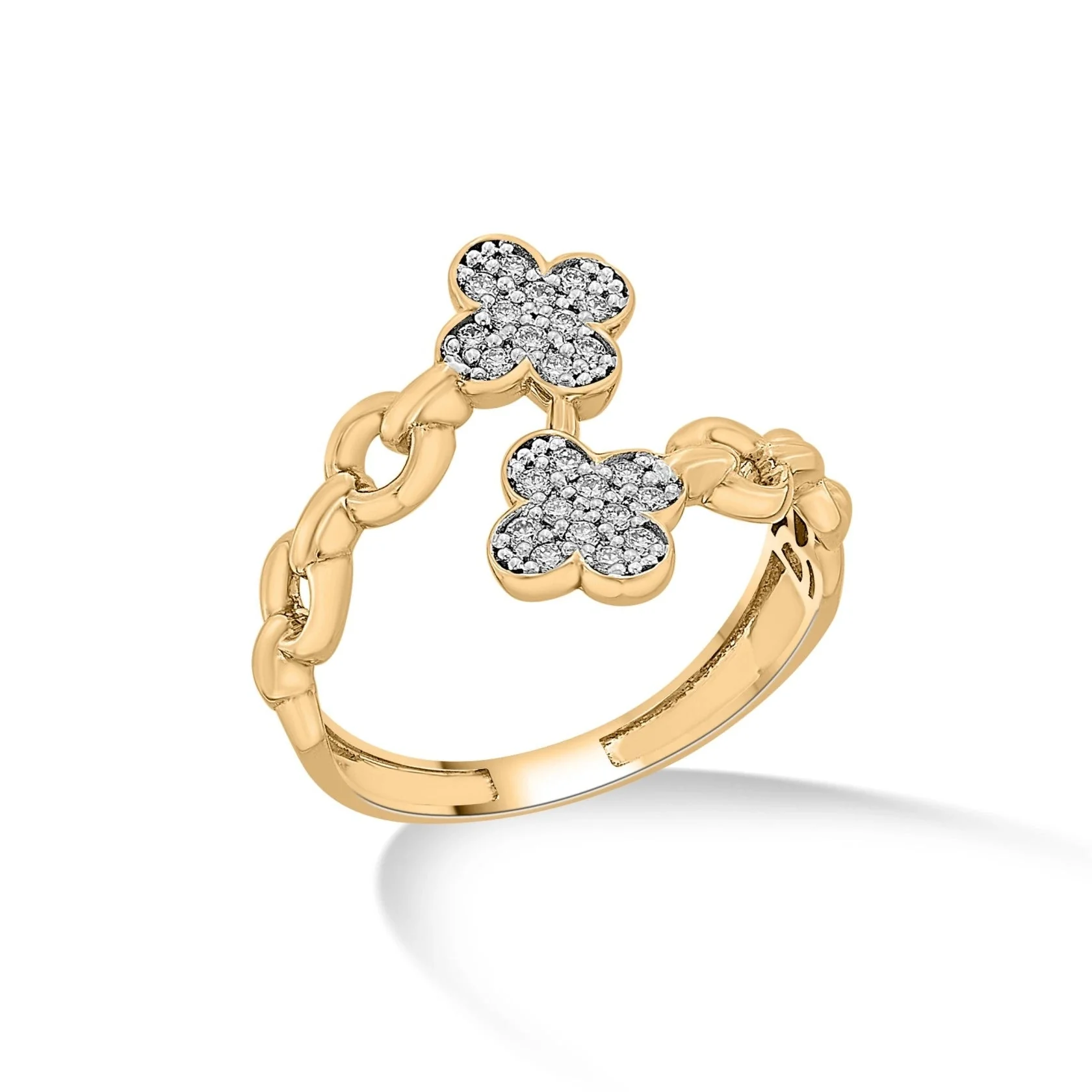 Cuban Golden Clover Cascade Ring