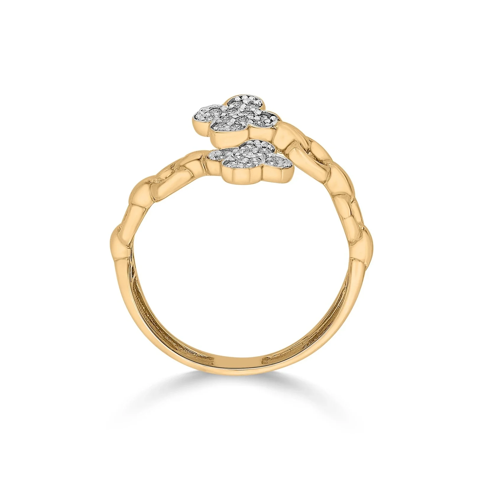 Cuban Golden Clover Cascade Ring - Image 4