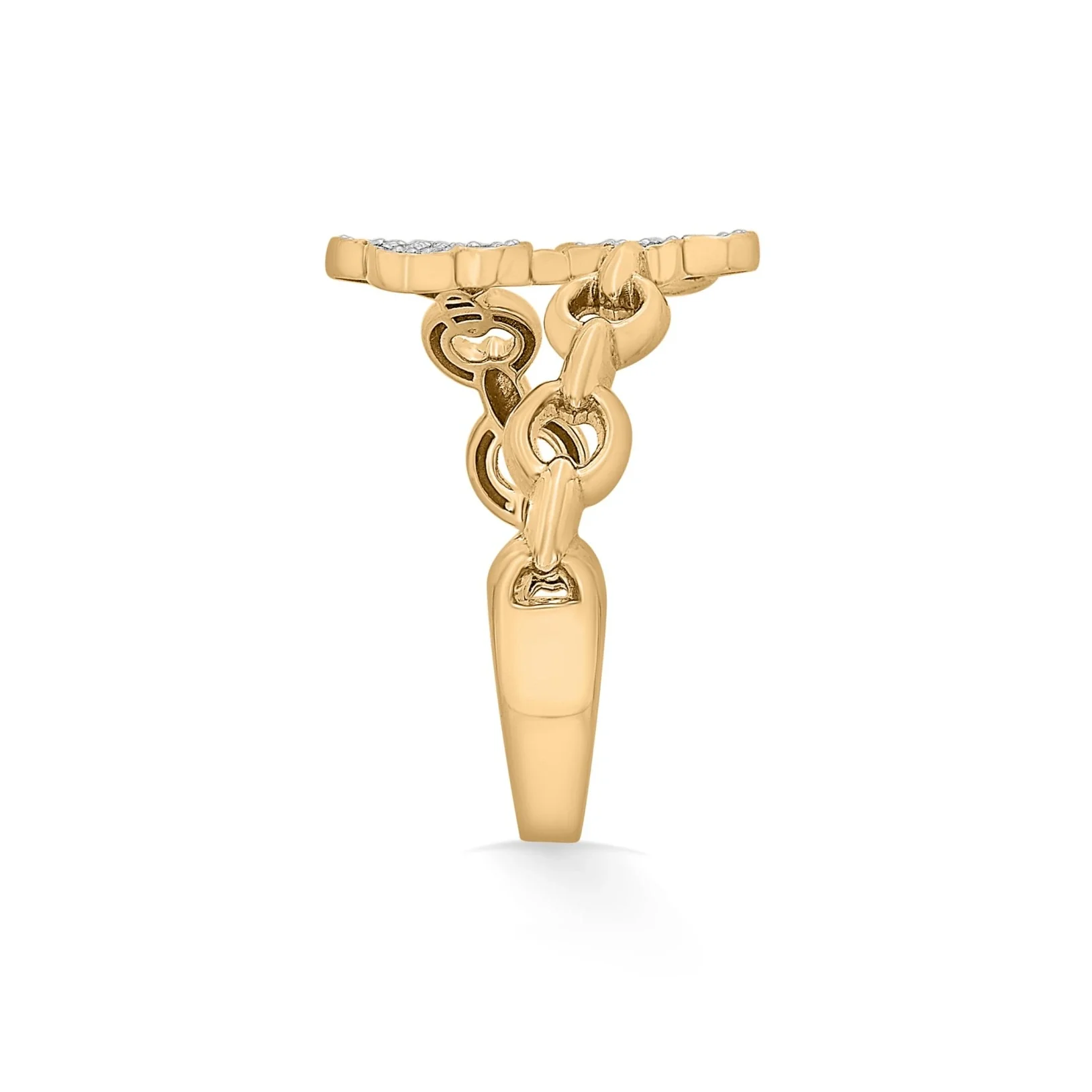 Cuban Golden Clover Cascade Ring - Image 5