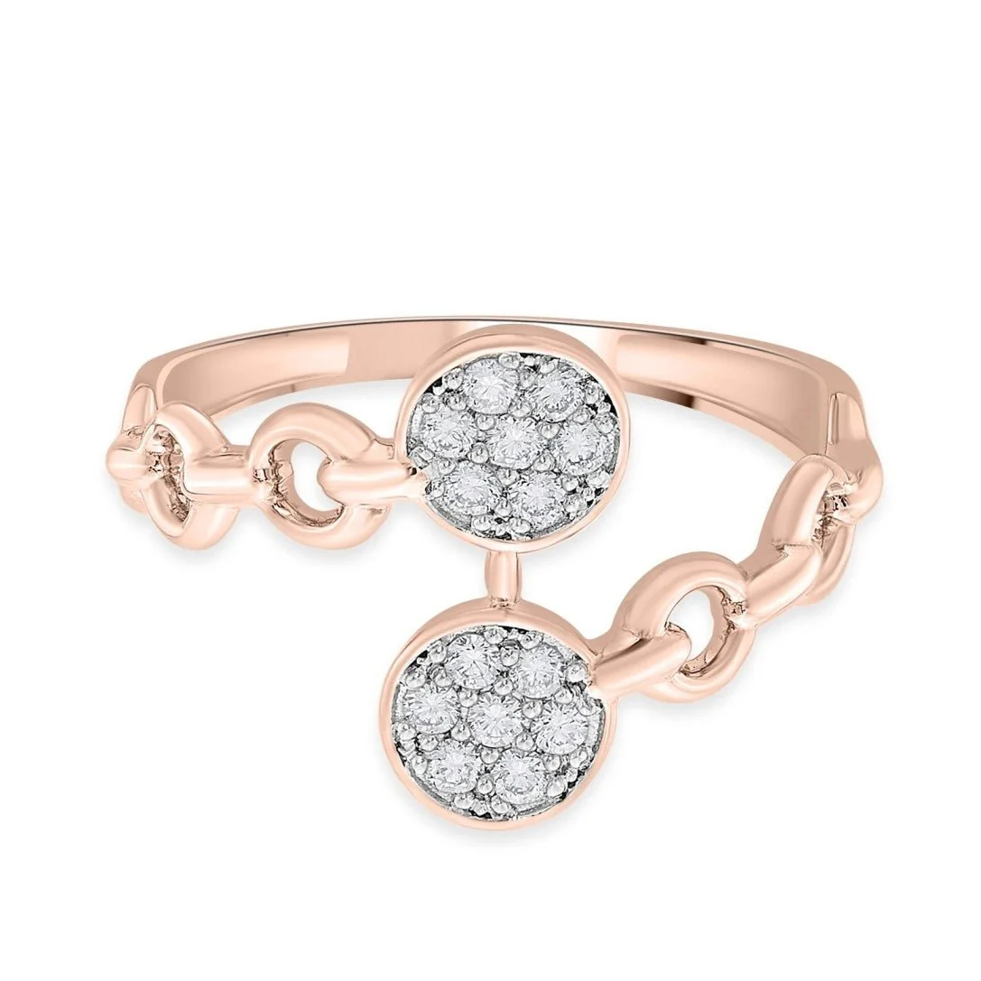 Cuban Rhythm Pave Link Ring - Image 3