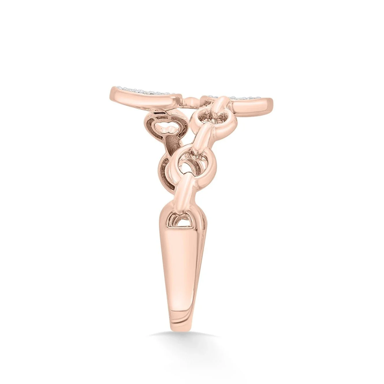 Cuban Rhythm Pave Link Ring - Image 4