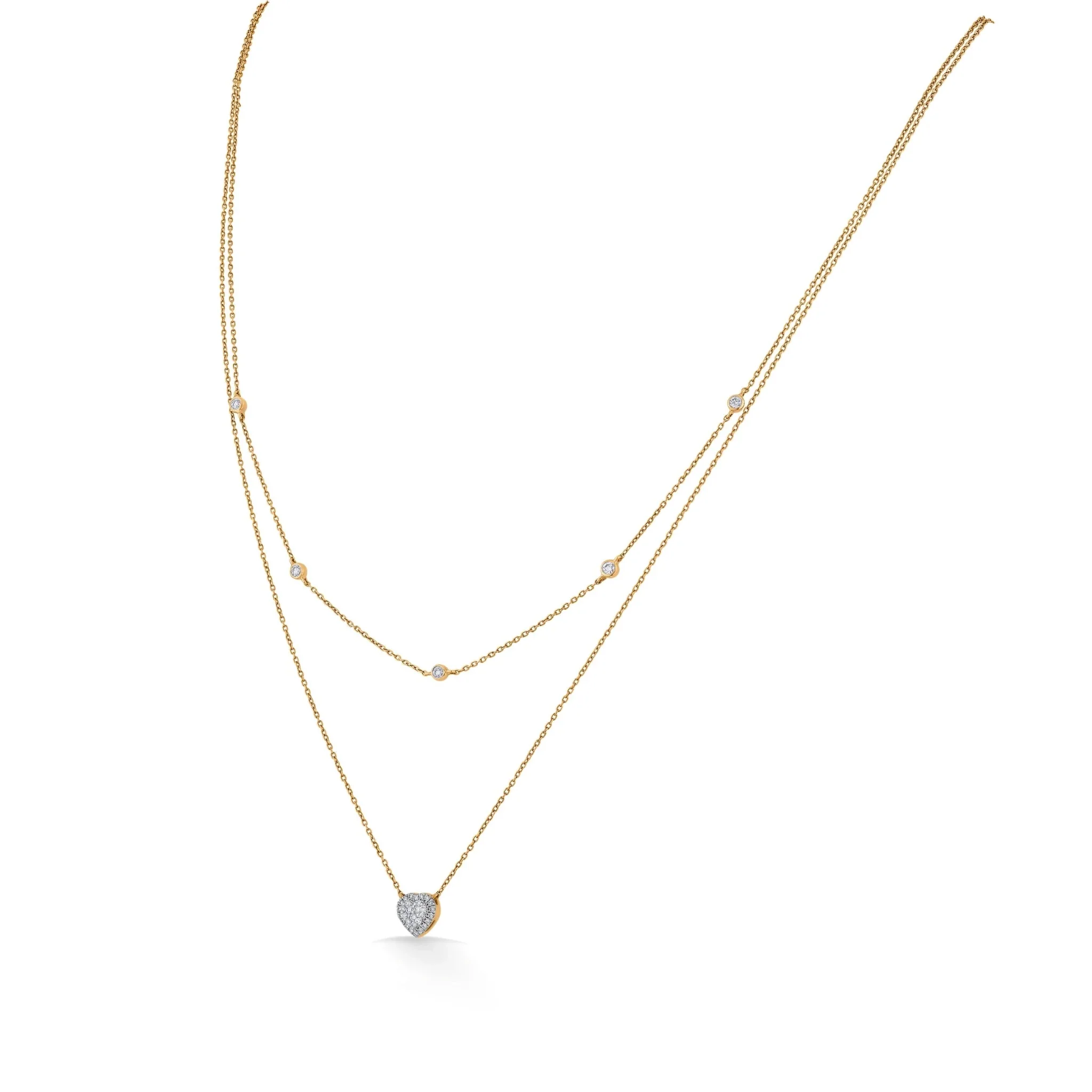 Deck Up Dual Layer Heart Necklace - Image 3