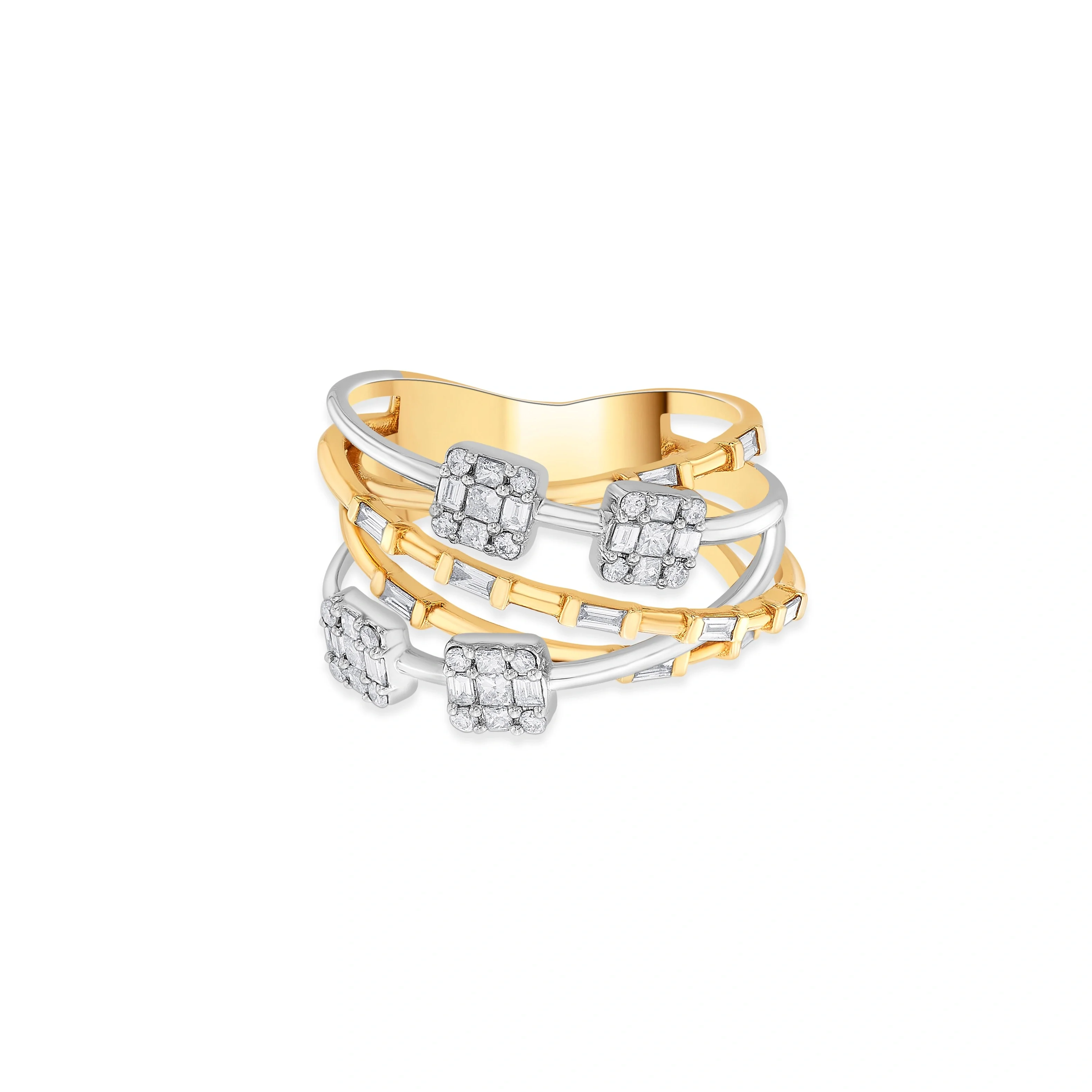 Enchante Contemporary Couture Baguette Ring - Image 3