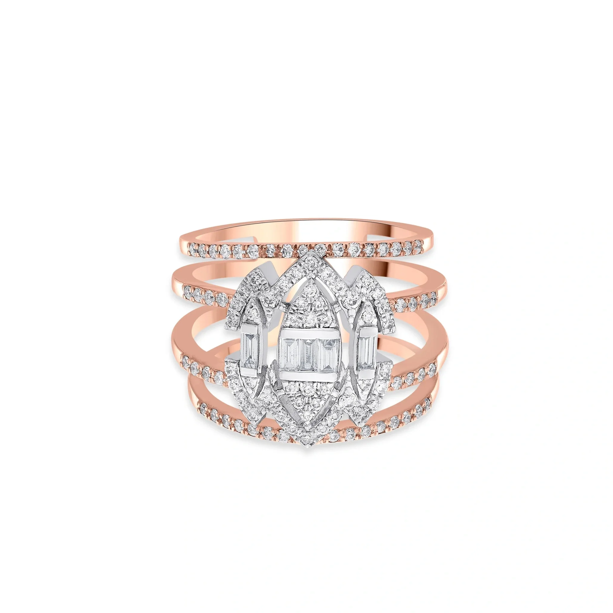 Enchante Royal Diamond Citadel Stacker Ring - Image 3