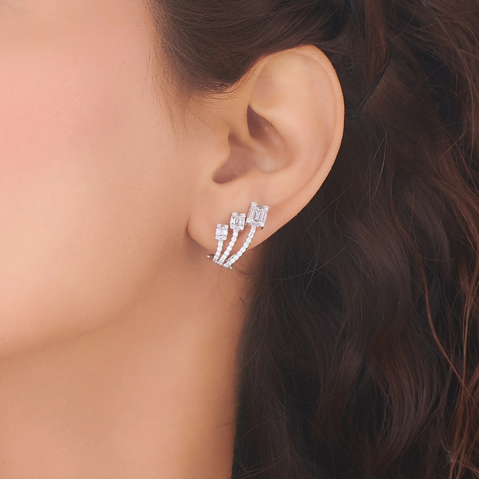 Enchante Shimmer Arc Elegance Earrings - Image 4