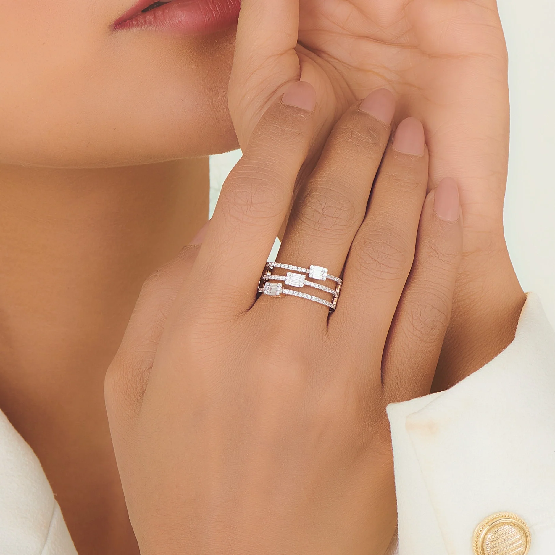 Enchante Triad Baguette Luxe Ring - Image 2