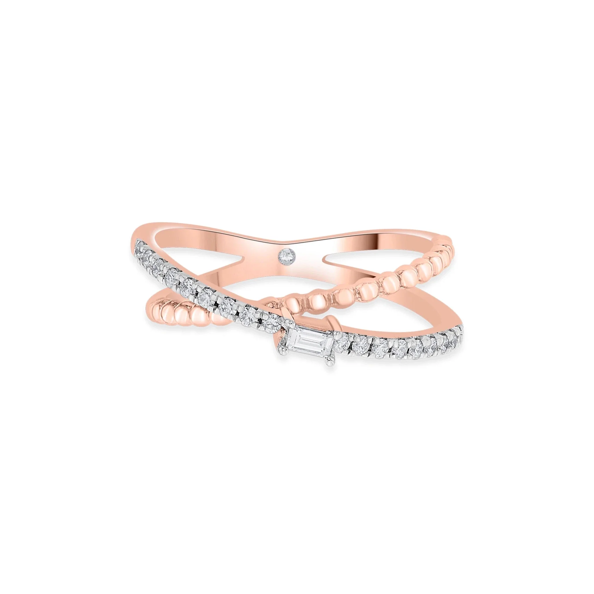 Facet Fusion Rose Baguette Glam Ring - Image 3