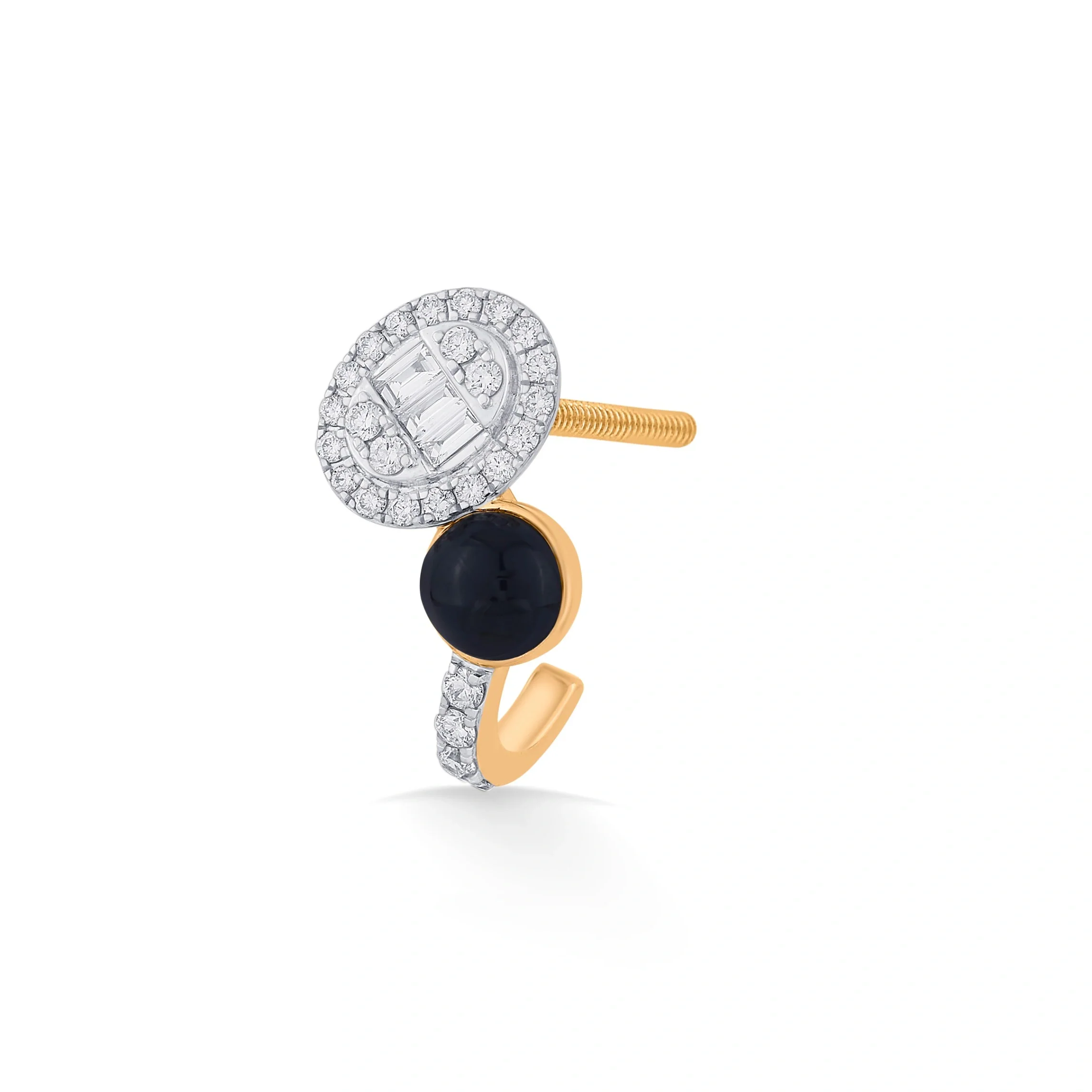 Kismet Abstract Noir Curve Earrings - Image 2