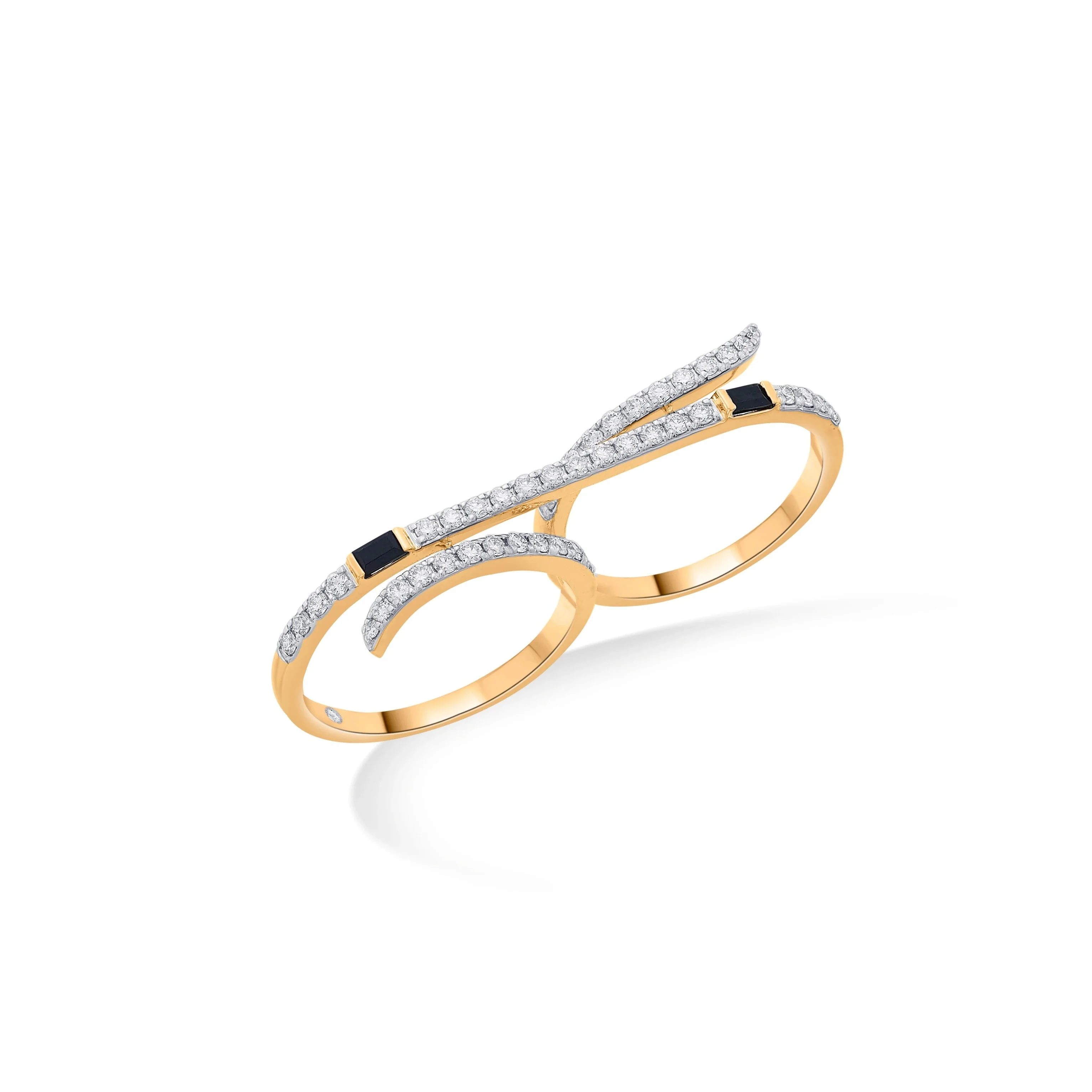 Kismet Noir Curve Dual Band Ring