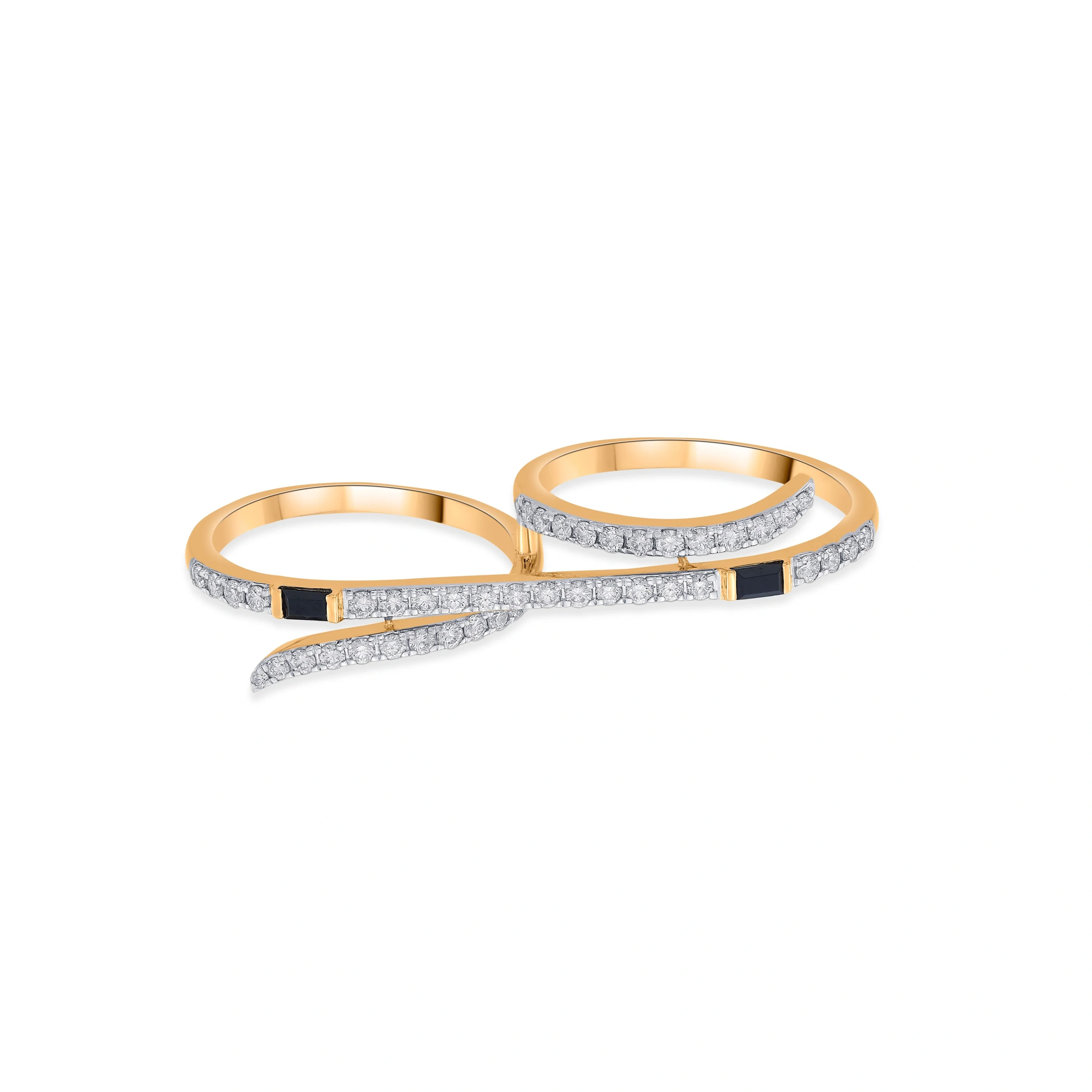 Kismet Noir Curve Dual Band Ring - Image 2